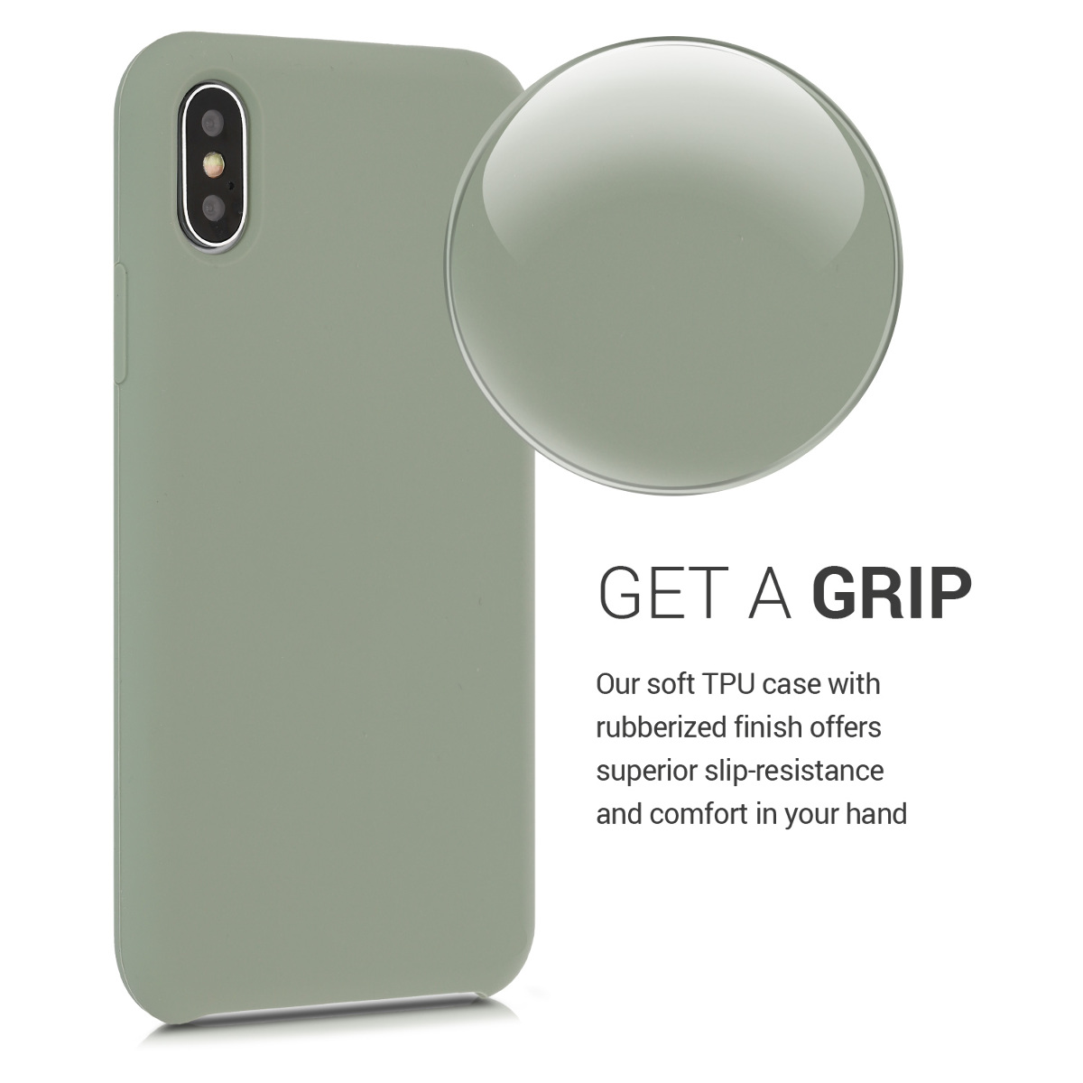 Silikonový TPU kryt kwmobile pro iPhone X - šedozelená