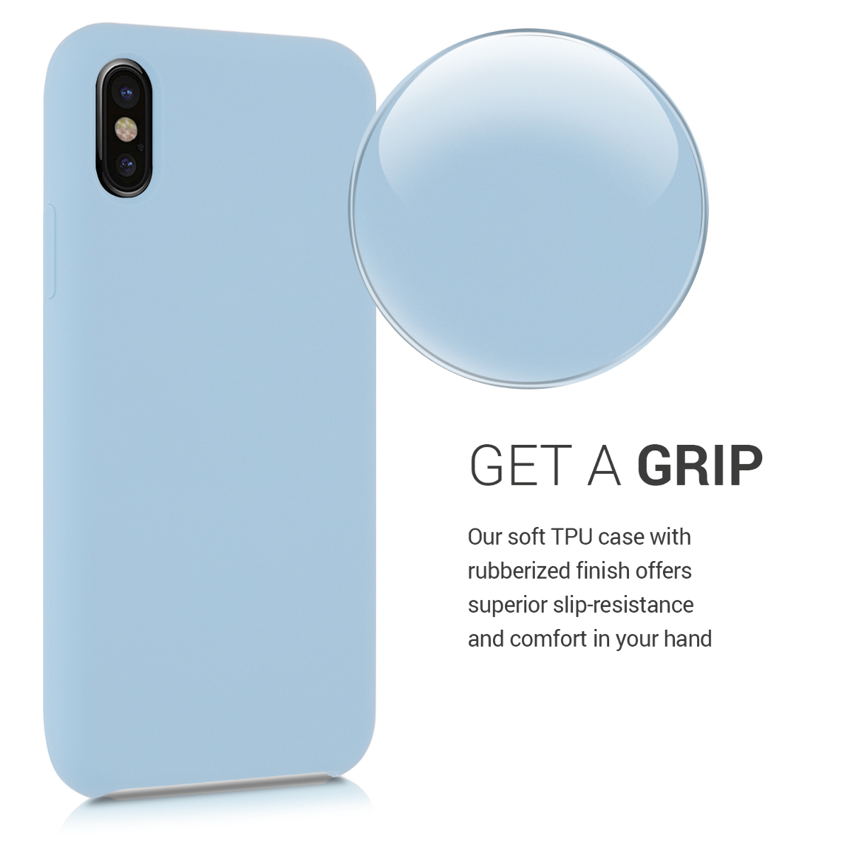 Silikonový TPU kryt kwmobile pro iPhone X - pastelově modrá