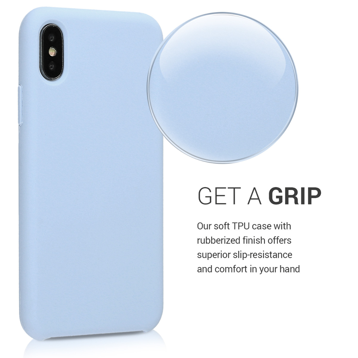Silikonový TPU kryt kwmobile pro iPhone X - světle modrá matná