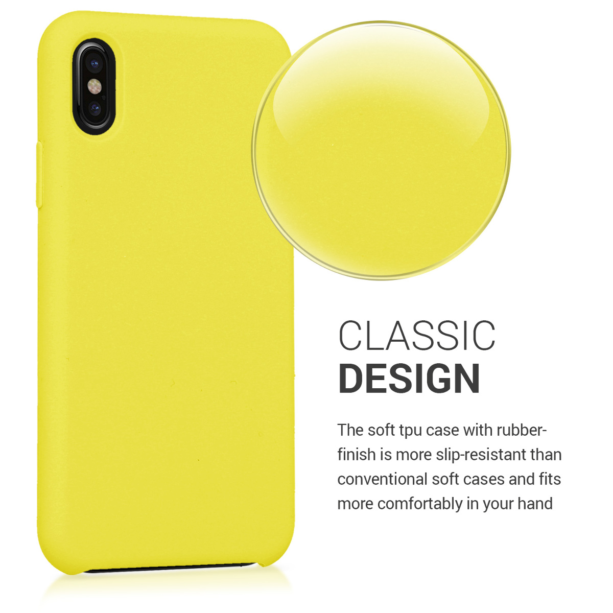 Pouzdro pro Apple iPhone X kwmobile silikonové - žlutá
