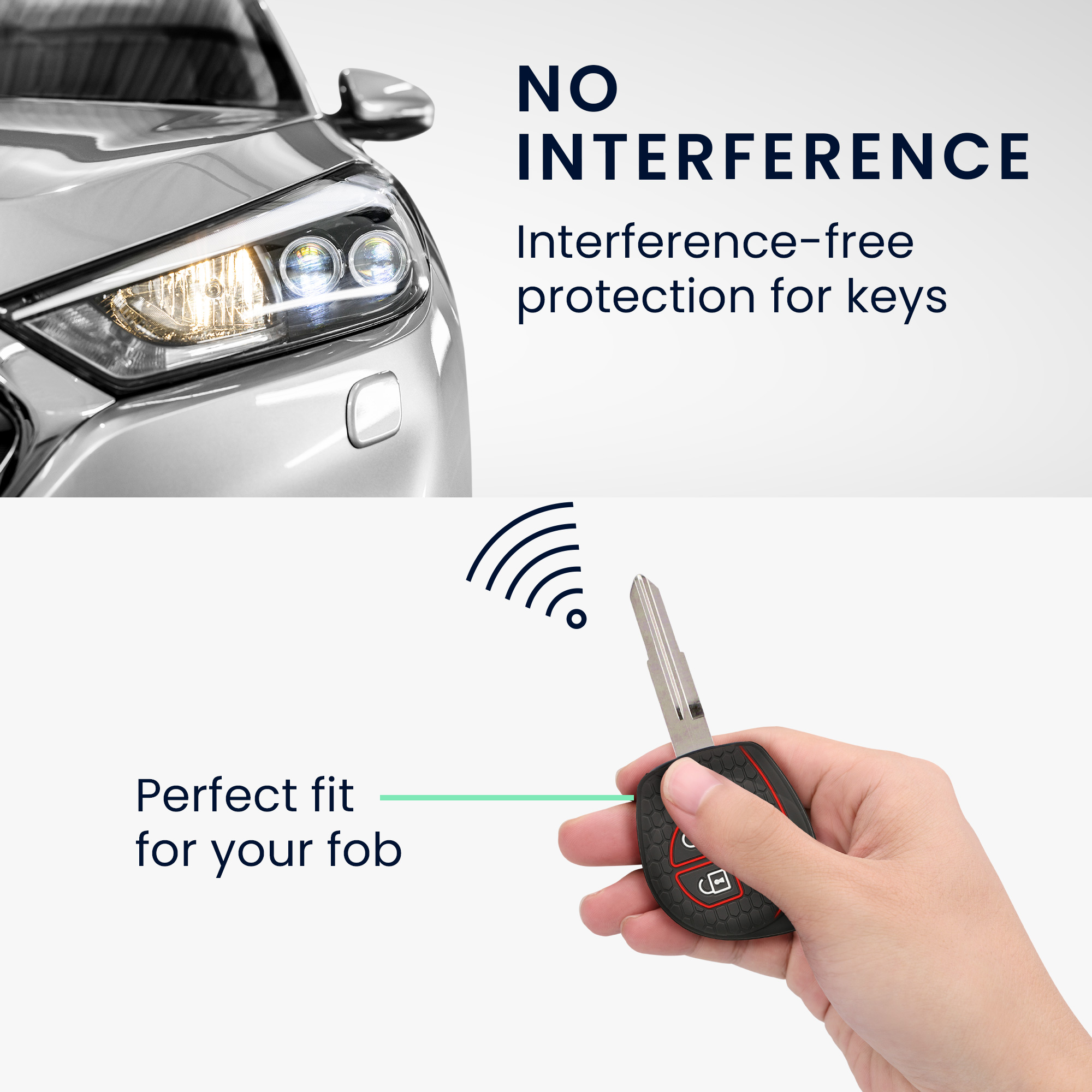 Pouzdro na klíč od auta Suzuki 2 Button kwmobile - černá matná / červená