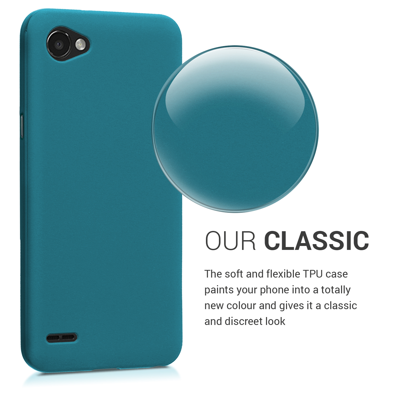 Kryt LG Q6 silikonový TPU modrozelená matná kwmobile