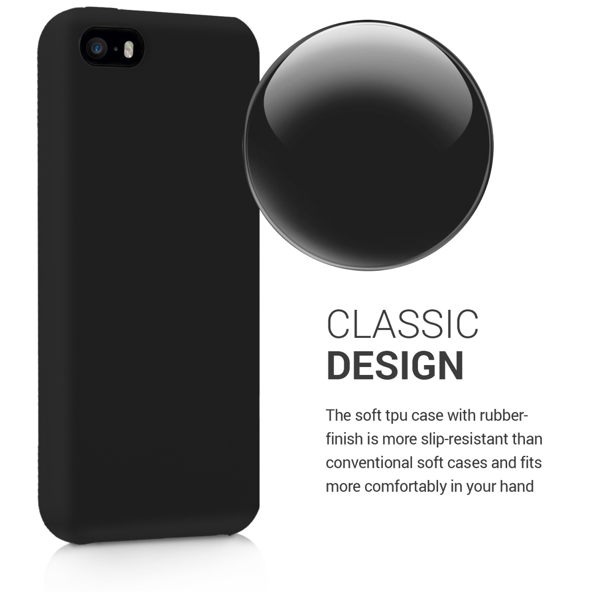 Silikonový TPU kryt kwmobile pro iPhone SE (1. generace 2016) / iPhone 5 / iPhone 5S - černá