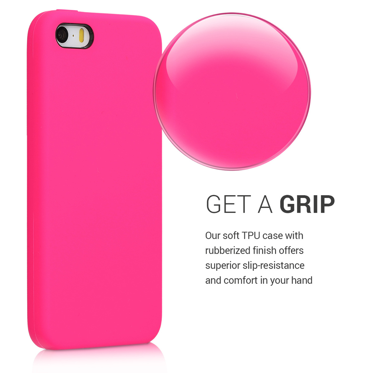 Silikonový TPU kryt kwmobile pro iPhone SE (1. generace 2016) / iPhone 5 / iPhone 5S - neonově růžová