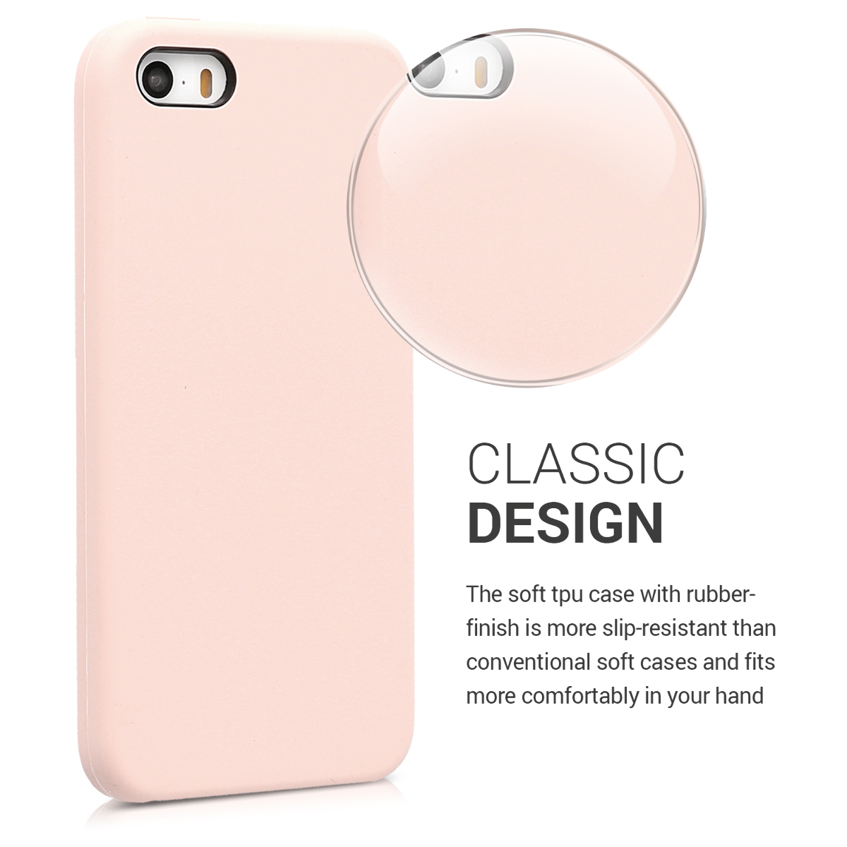 Silikonový TPU kryt kwmobile pro iPhone SE (1. generace 2016) / iPhone 5 / iPhone 5S - pudrově růžová