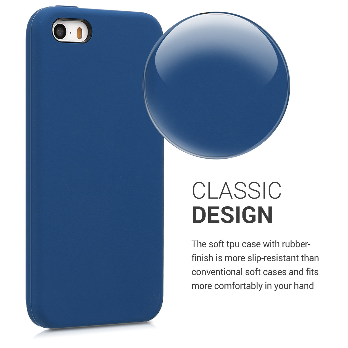 Silikonový TPU kryt kwmobile pro iPhone SE (1. generace 2016) / iPhone 5 / iPhone 5S - tmavě modrá