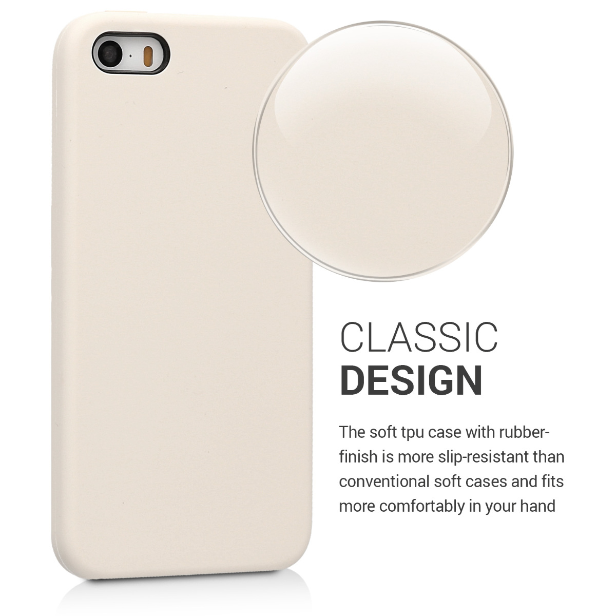 Silikonový TPU kryt kwmobile pro iPhone SE (1. generace 2016) / iPhone 5 / iPhone 5S - krémová