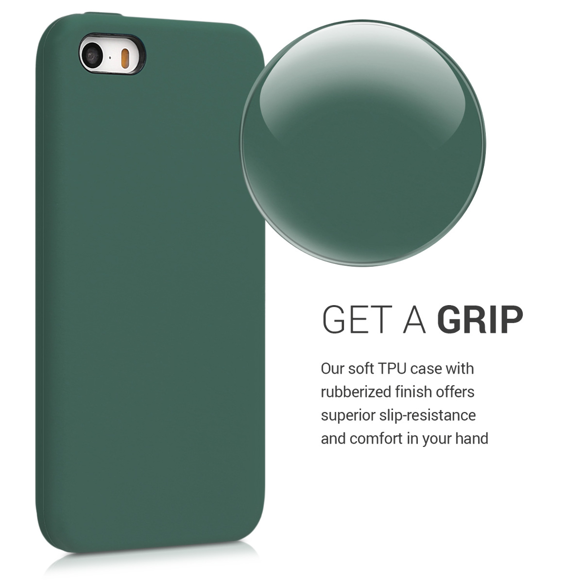 Silikonový TPU kryt kwmobile pro iPhone SE (1. generace 2016) / iPhone 5 / iPhone 5S - lesní zelená