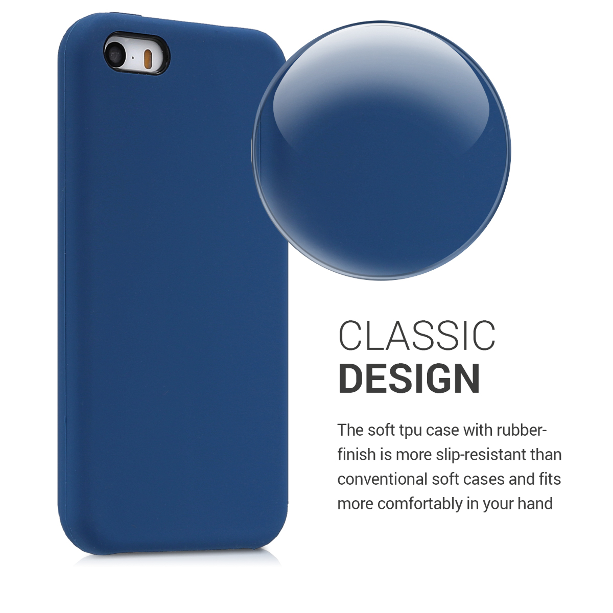 Silikonový TPU kryt kwmobile pro iPhone SE (1. generace 2016) / iPhone 5 / iPhone 5S - tmavě modrá