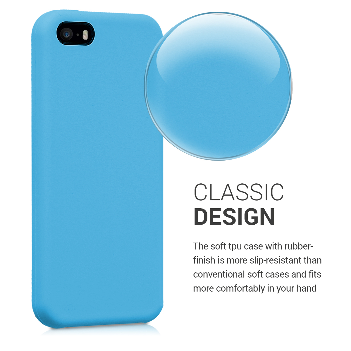 Silikonový TPU kryt kwmobile pro iPhone SE (1. generace 2016) / iPhone 5 / iPhone 5S - světle modrá