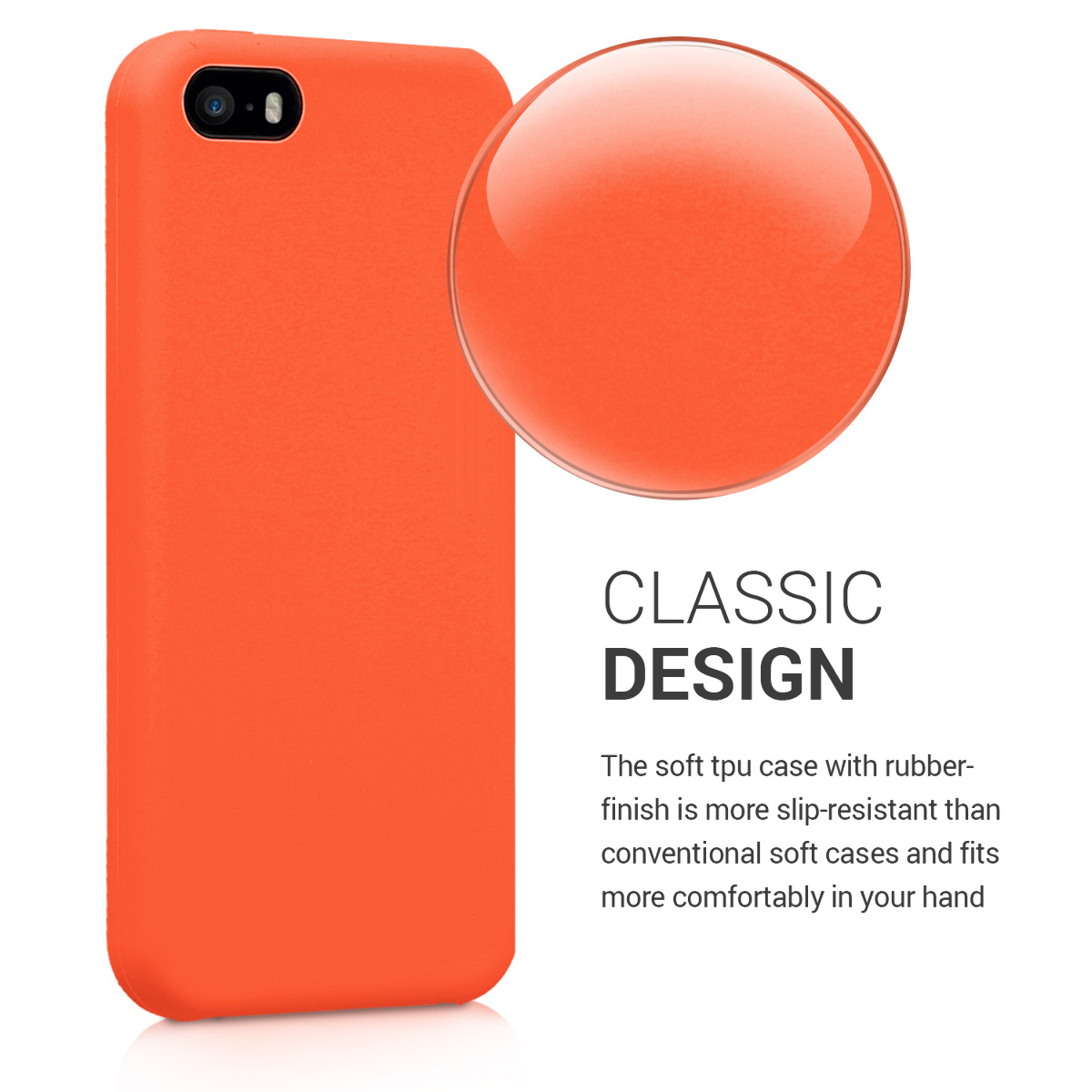 Pouzdro pro Apple iPhone SE (1st Gen. 2016) / iPhone 5 / 5S kwmobile silikonové - oranžová