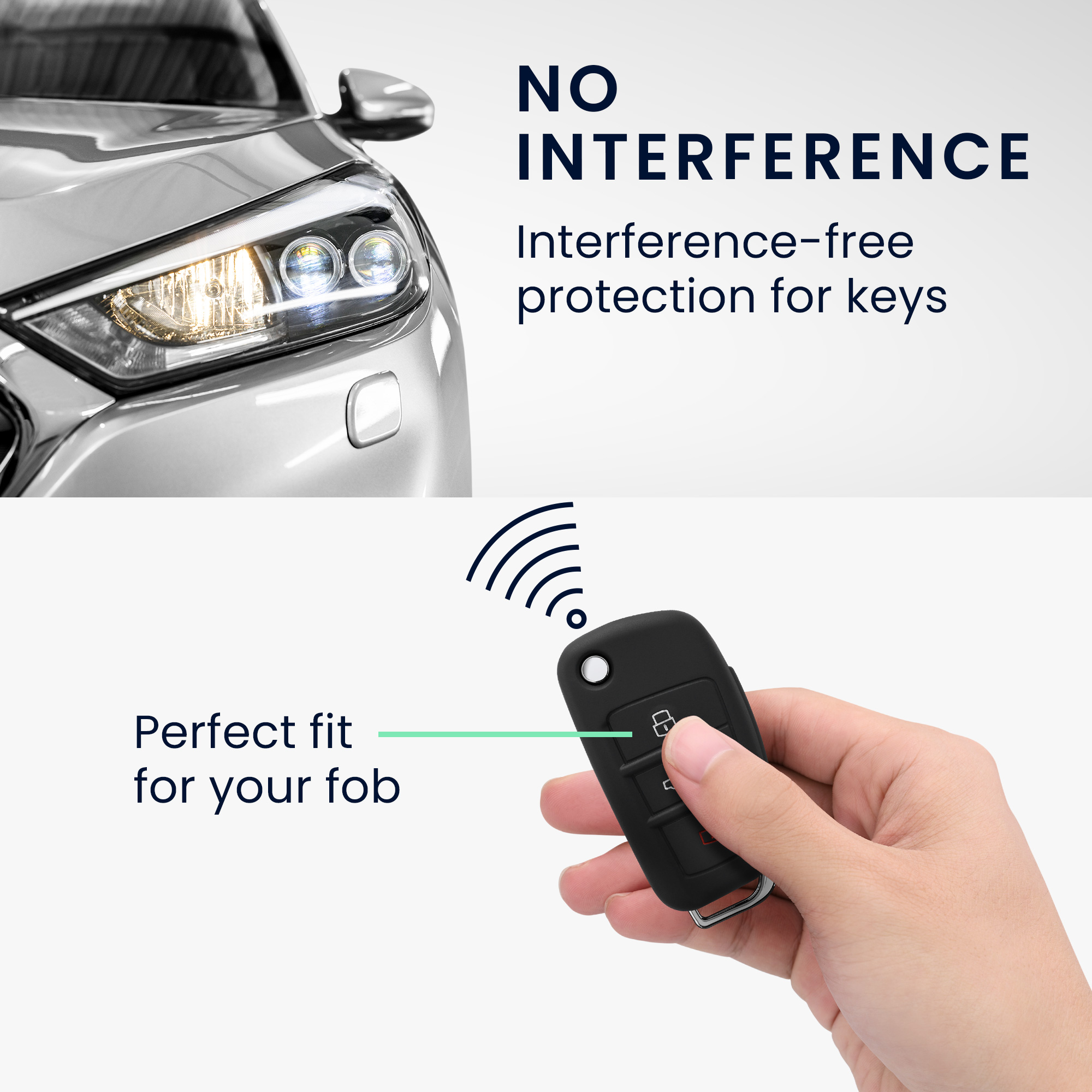 Silikonové pouzdro na klíč od auta Audi Flip Key Anti-Slip bílo-černé
