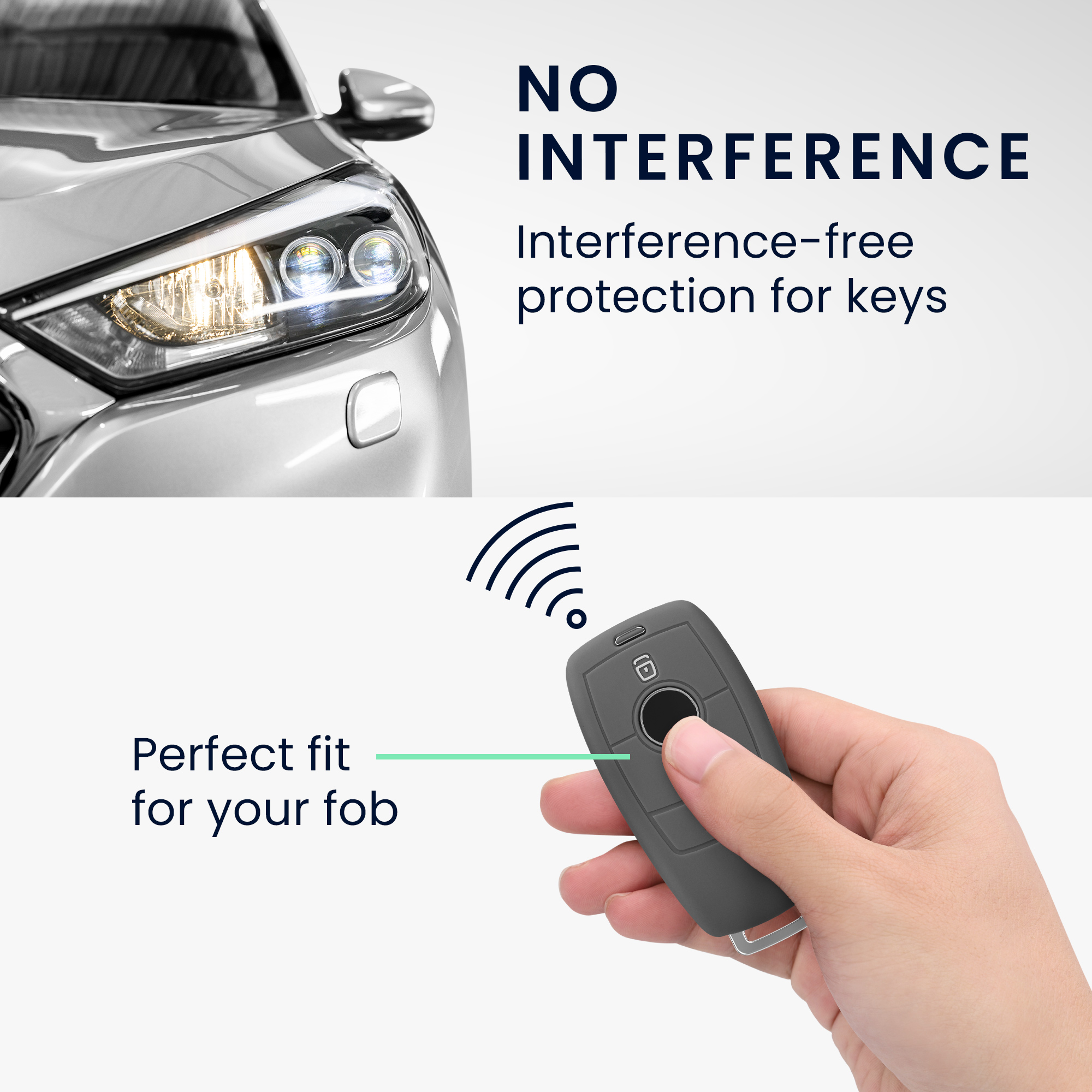 Pouzdro na klíč od auta kwmobile Mercedes-Benz Smart Key Keyless, tmavě šedá