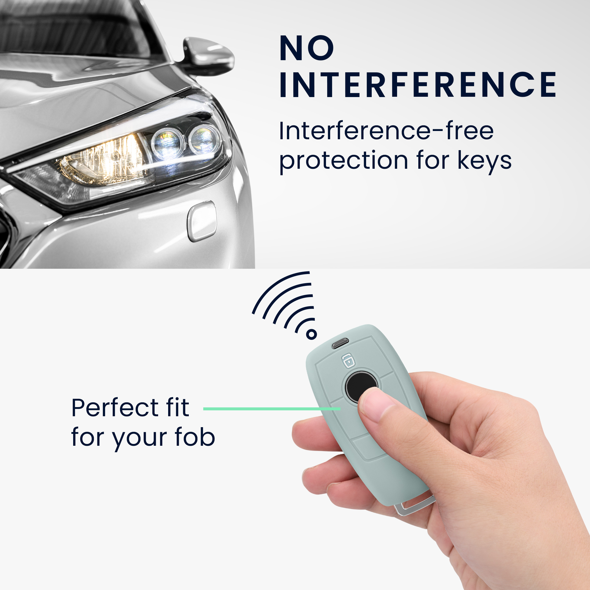 Pouzdro na klíč od auta kwmobile Mercedes-Benz Smart Key Keyless, Cool Mint