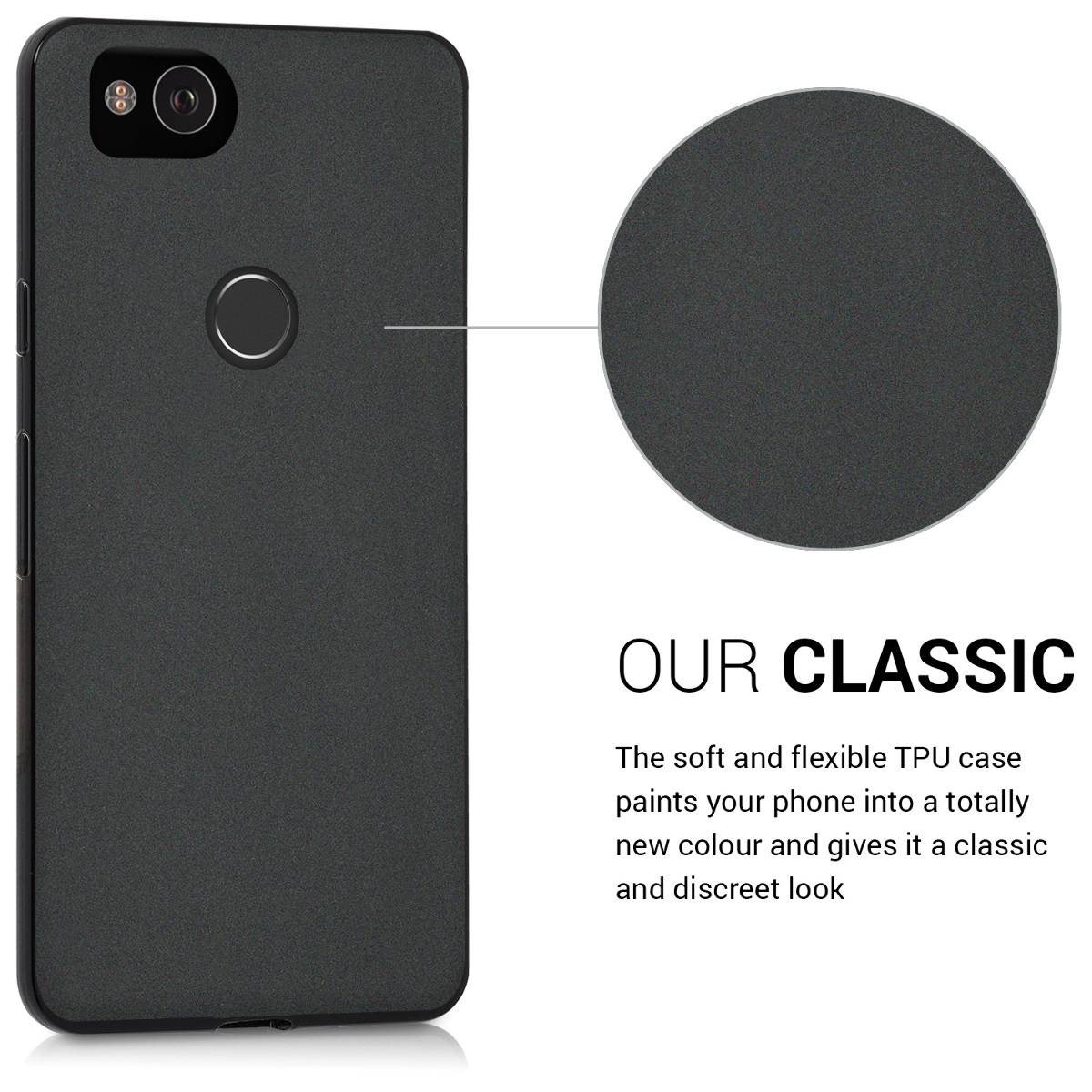 Silikonový kryt kwmobile pro Google Pixel 2 - matná černá