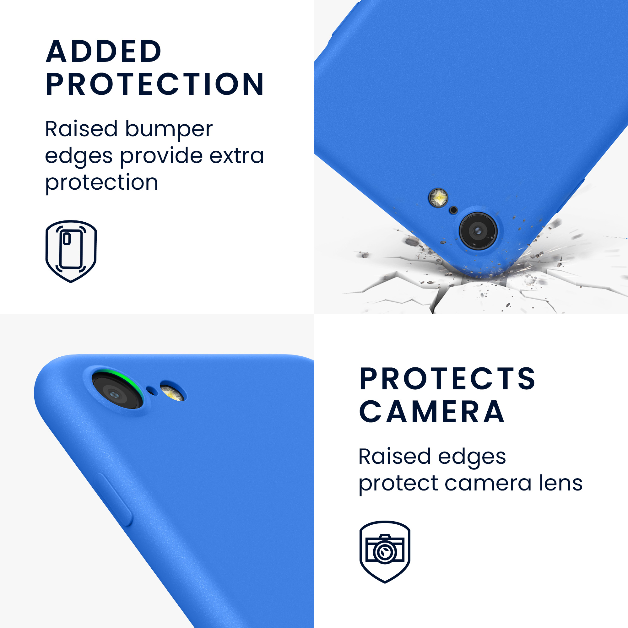 Silikonový TPU kryt kwmobile pro iPhone SE 2022/2020/8/7 - neonově modrá