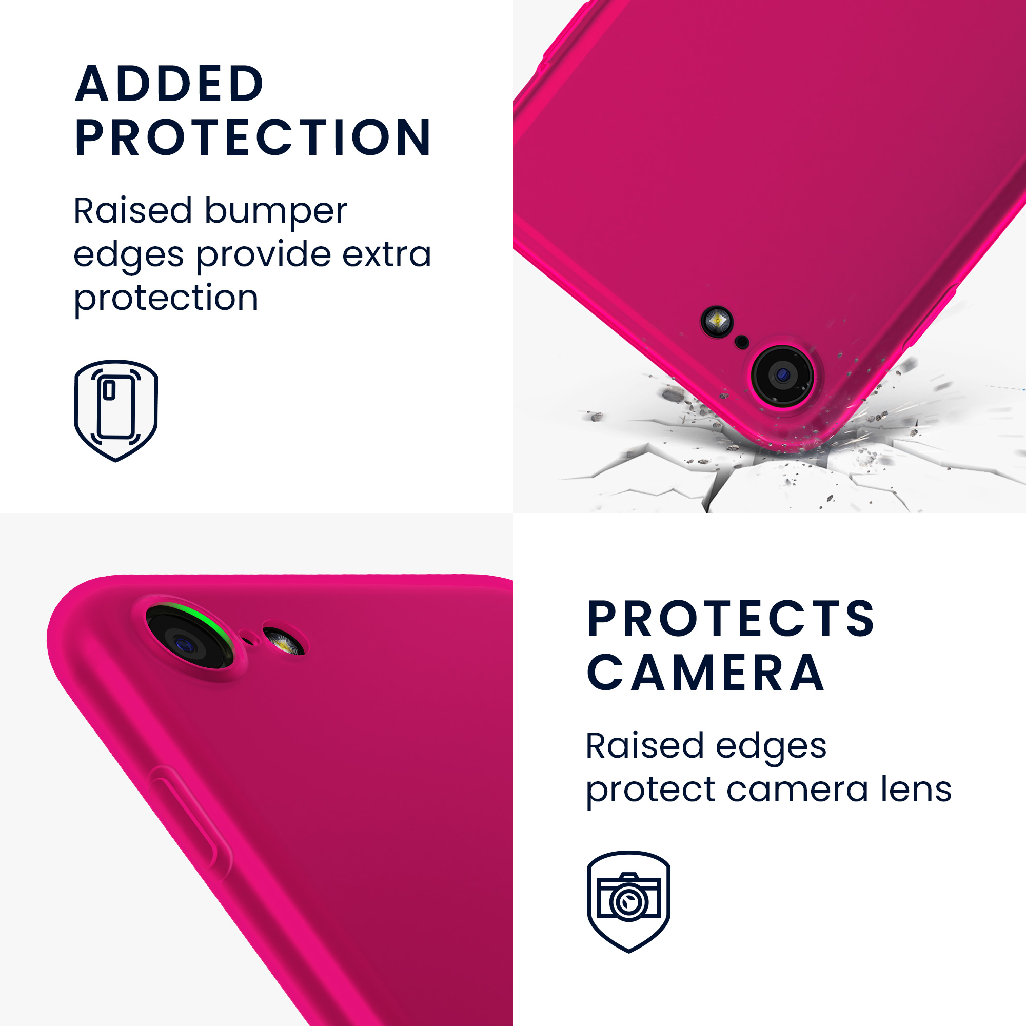 Silikonový TPU kryt kwmobile pro iPhone SE 2022/2020/8/7 - neonově růžová