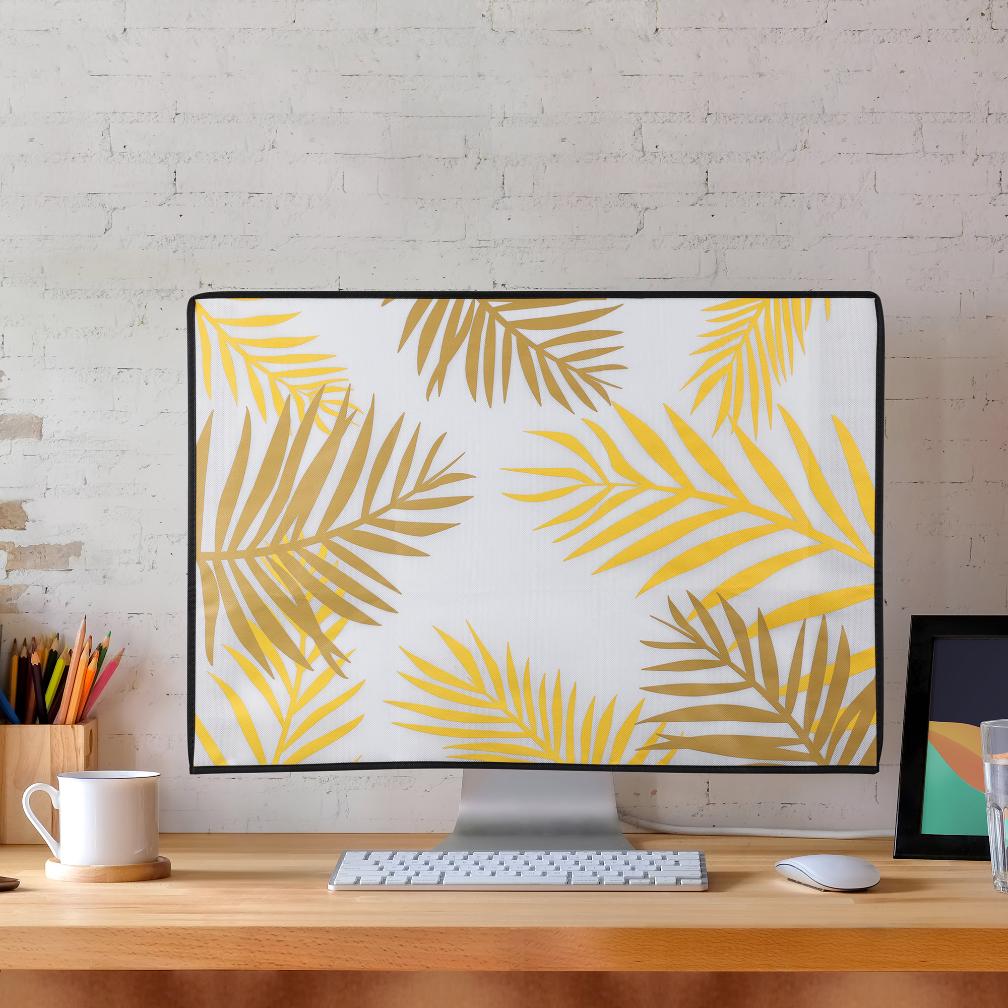 Obal na monitor 24-26" kwmobile motiv palmových listů