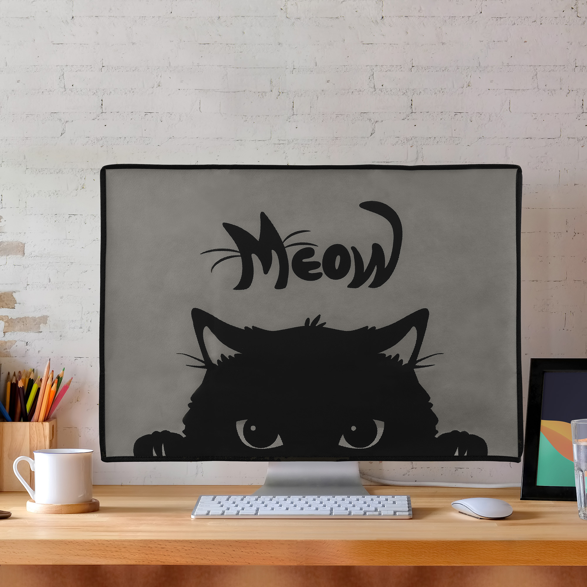 Obal na monitor 24-26" kwmobile motiv kočky