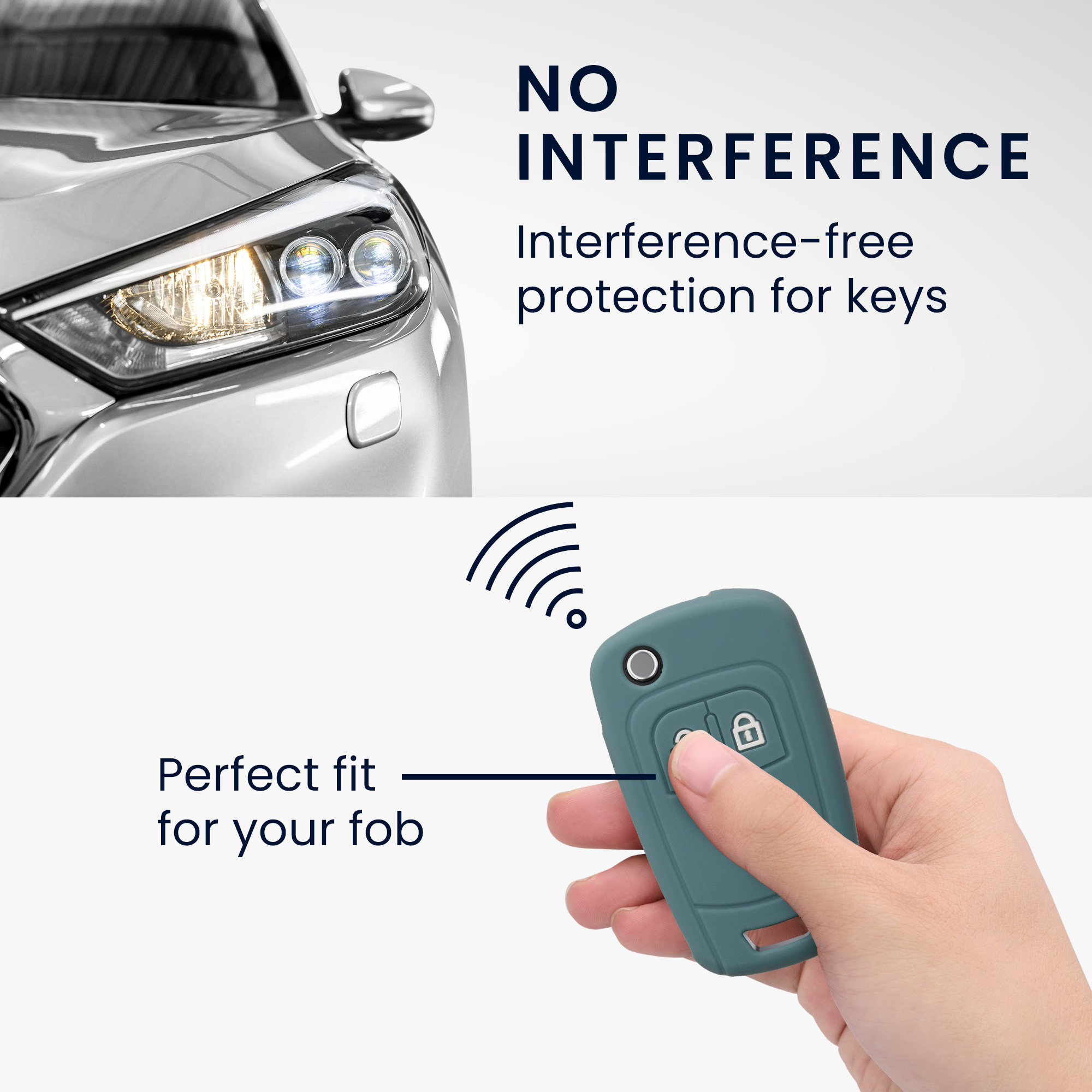 Obal na klíč od auta pro Vauxhall (Opel) Chevrolet výklopný klíč se 2 tlačítky kwmobile - arktická noc
