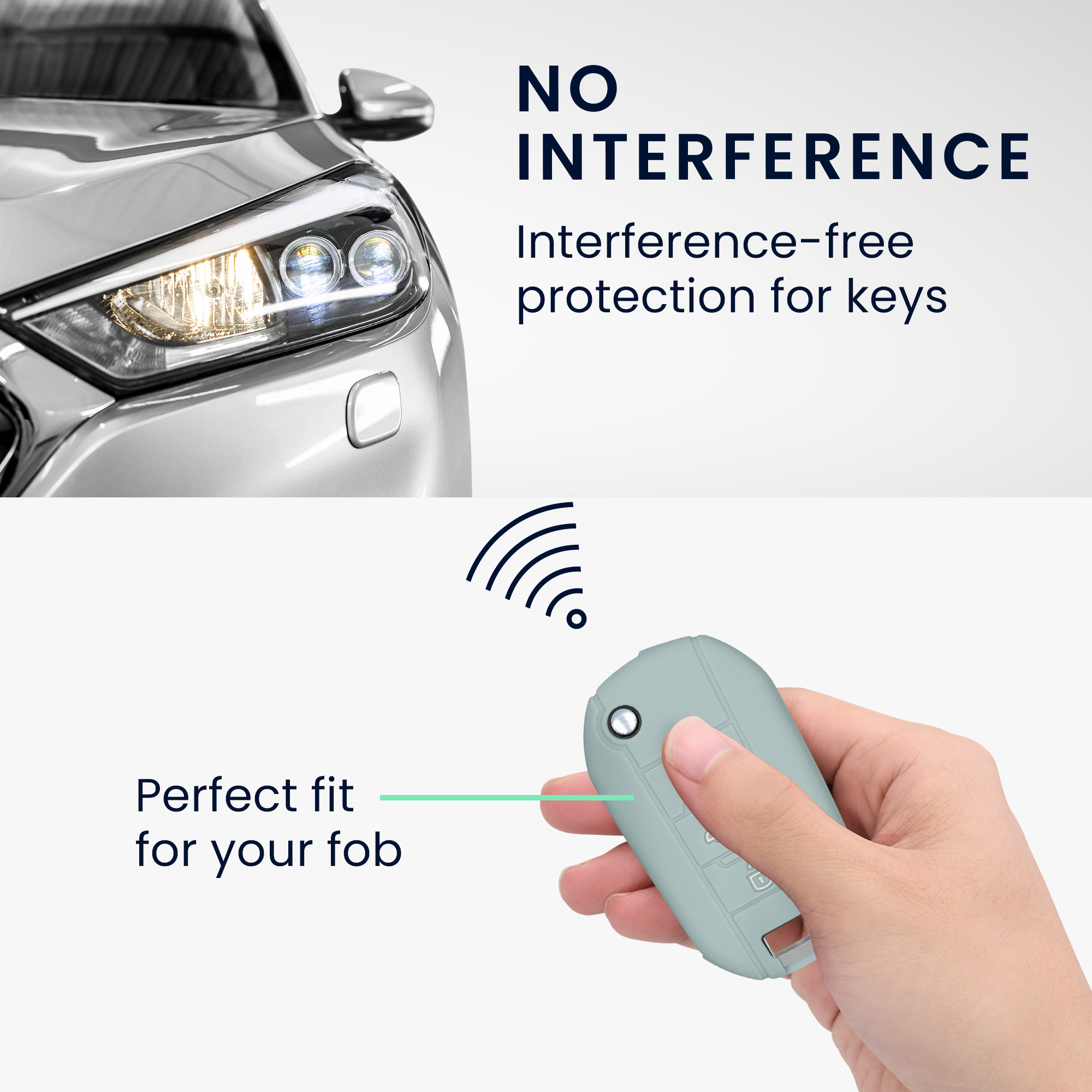Pouzdro na klíč od auta Peugeot 3 Button Car Flip kwmobile - mintová