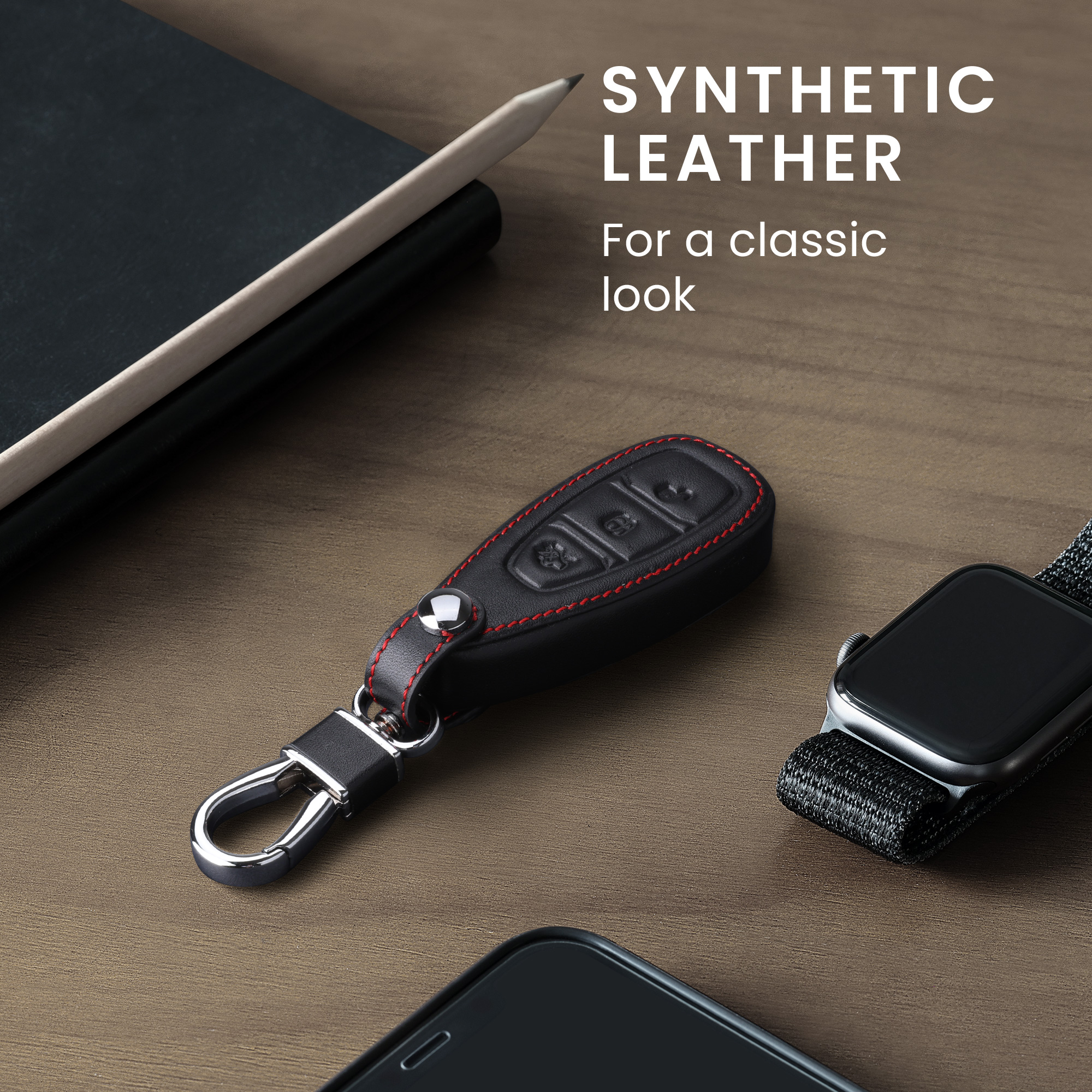 Kryt klíče Ford 3 tlačítka Keyless Go kwmobile bílá / černá