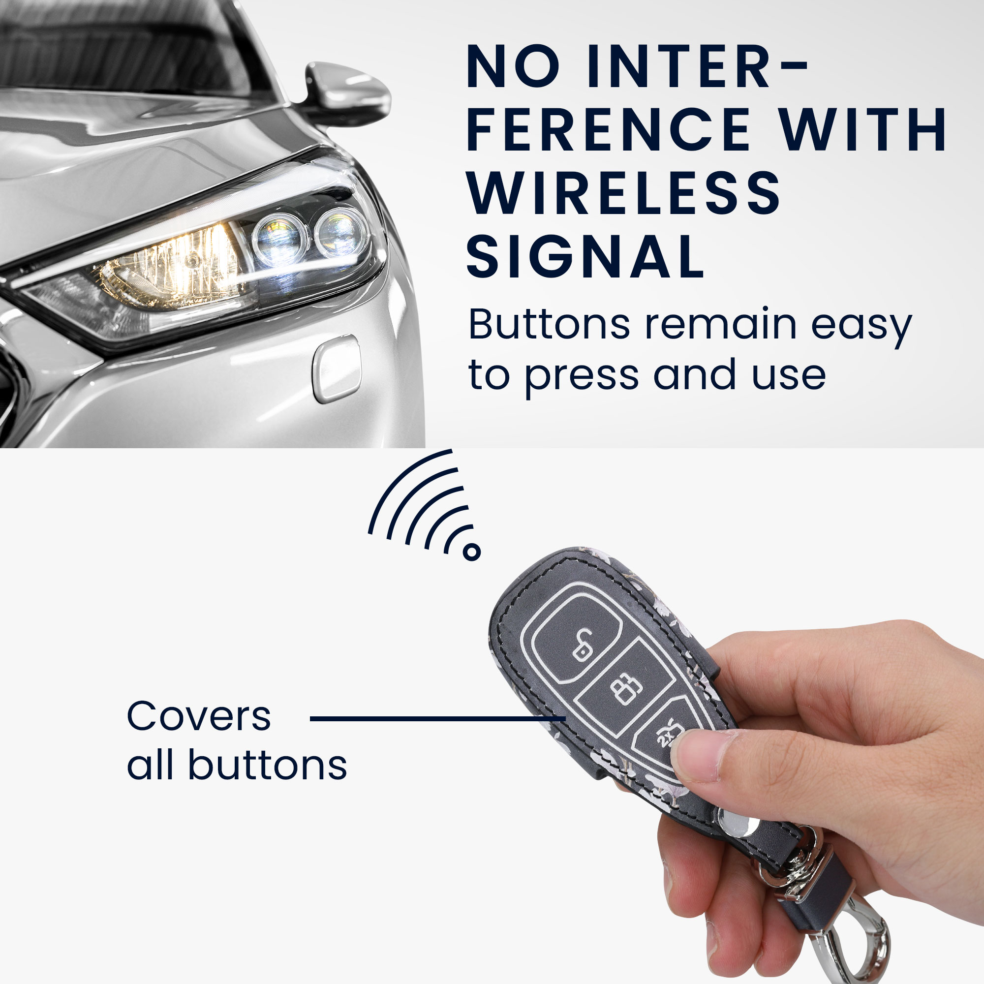Kryt klíče Ford 3 tlačítka Keyless Go kwmobile magnolias - taupe 