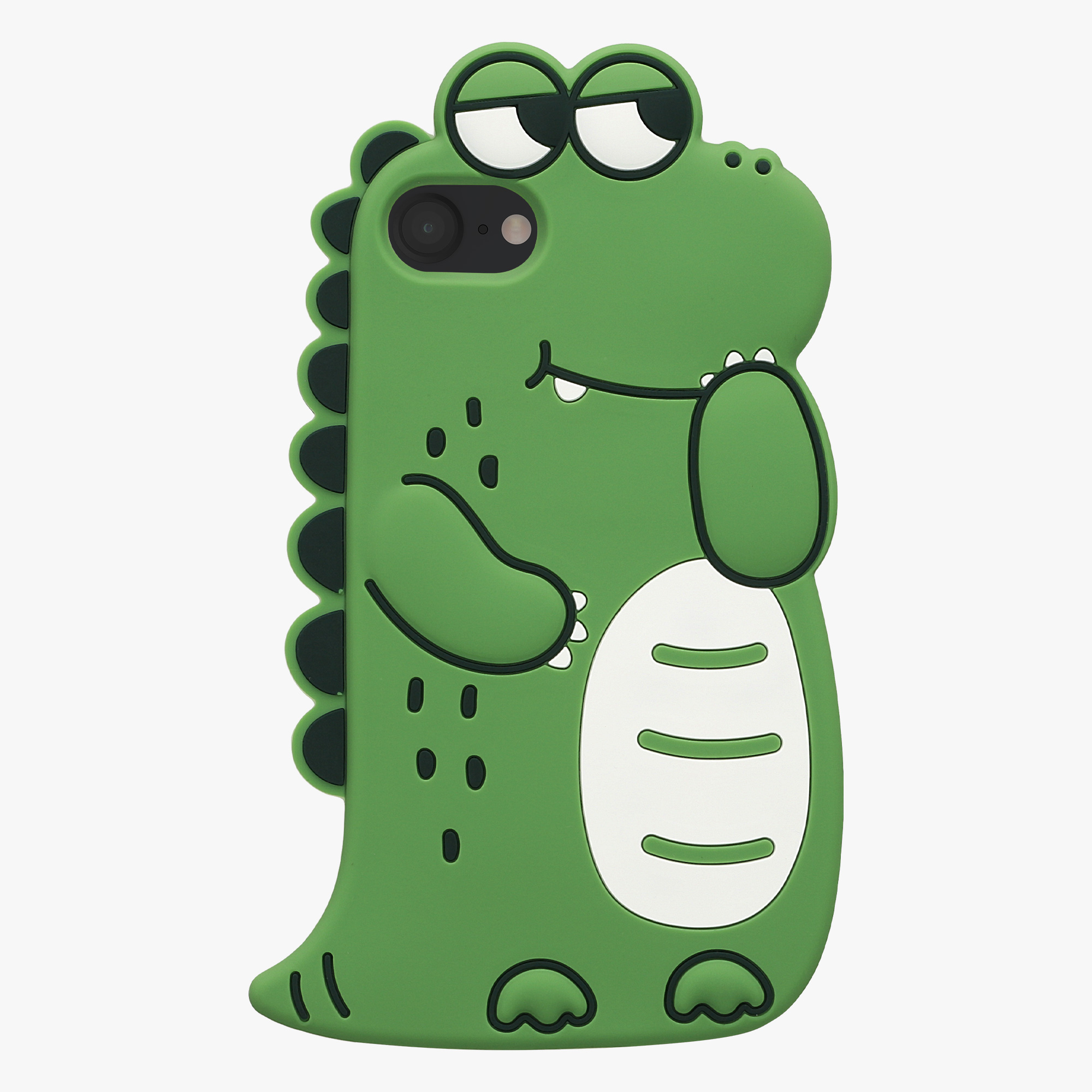 Silikonový kryt s motivem kwmobile pro iPhone SE 2022/2020/8/7 - černá / bílá / zelená
