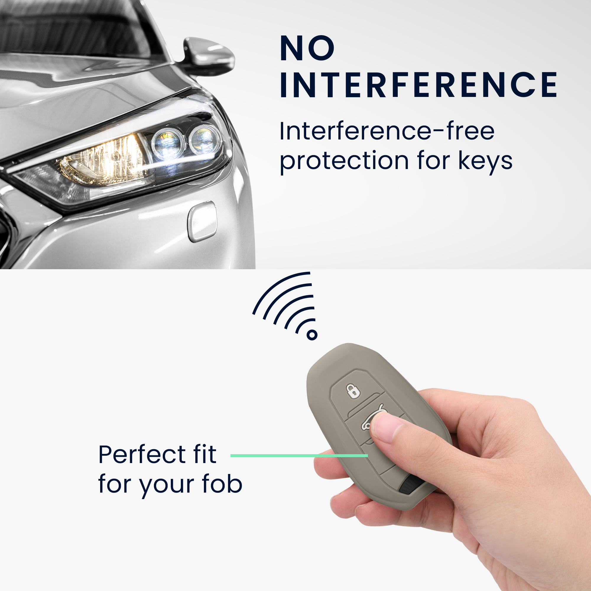Obal na klíč od auta pro Peugeot Citroen chytrý klíč se 3 tlačítky kwmobile - šedá
