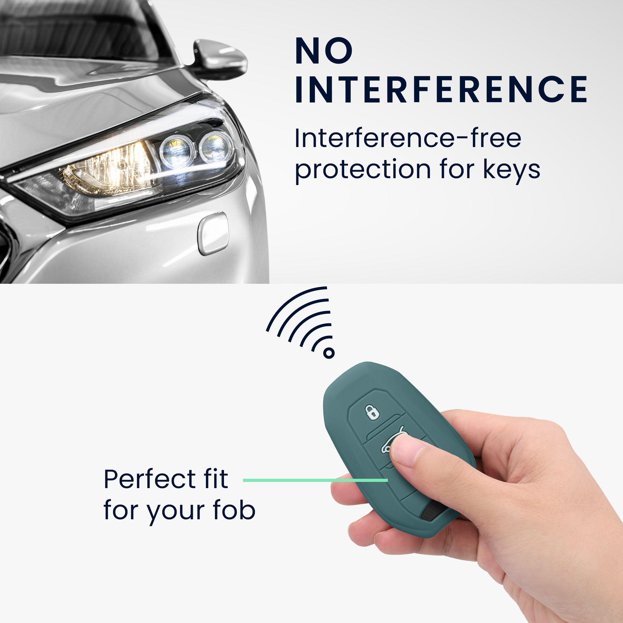 Pouzdro na klíč od auta Peugeot Citroen 3 Button Car kwmobile - tmavě modrá Arctic Night