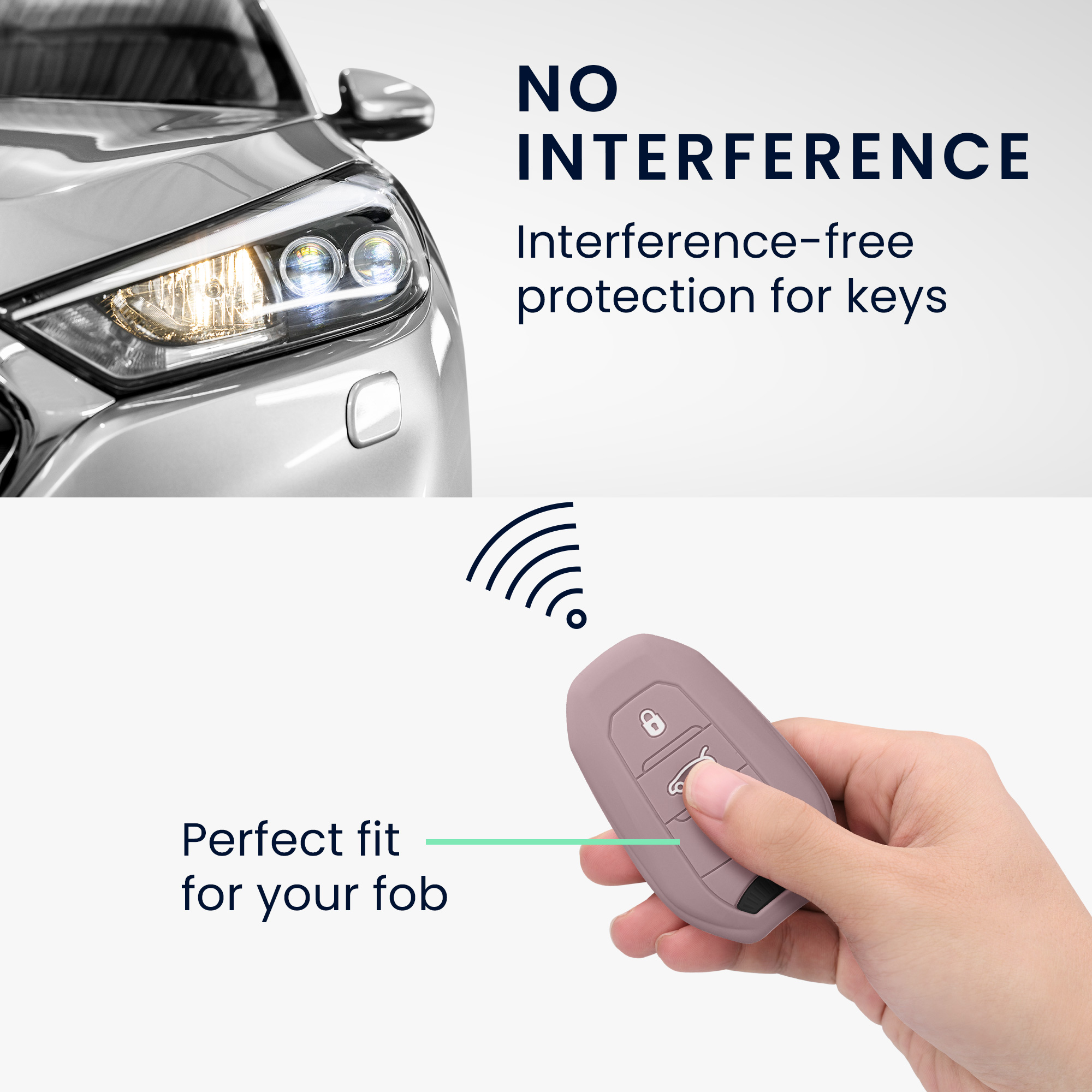 Pouzdro na klíč od auta Peugeot Citroen 3 Button Car kwmobile - fialová Purple Cloud