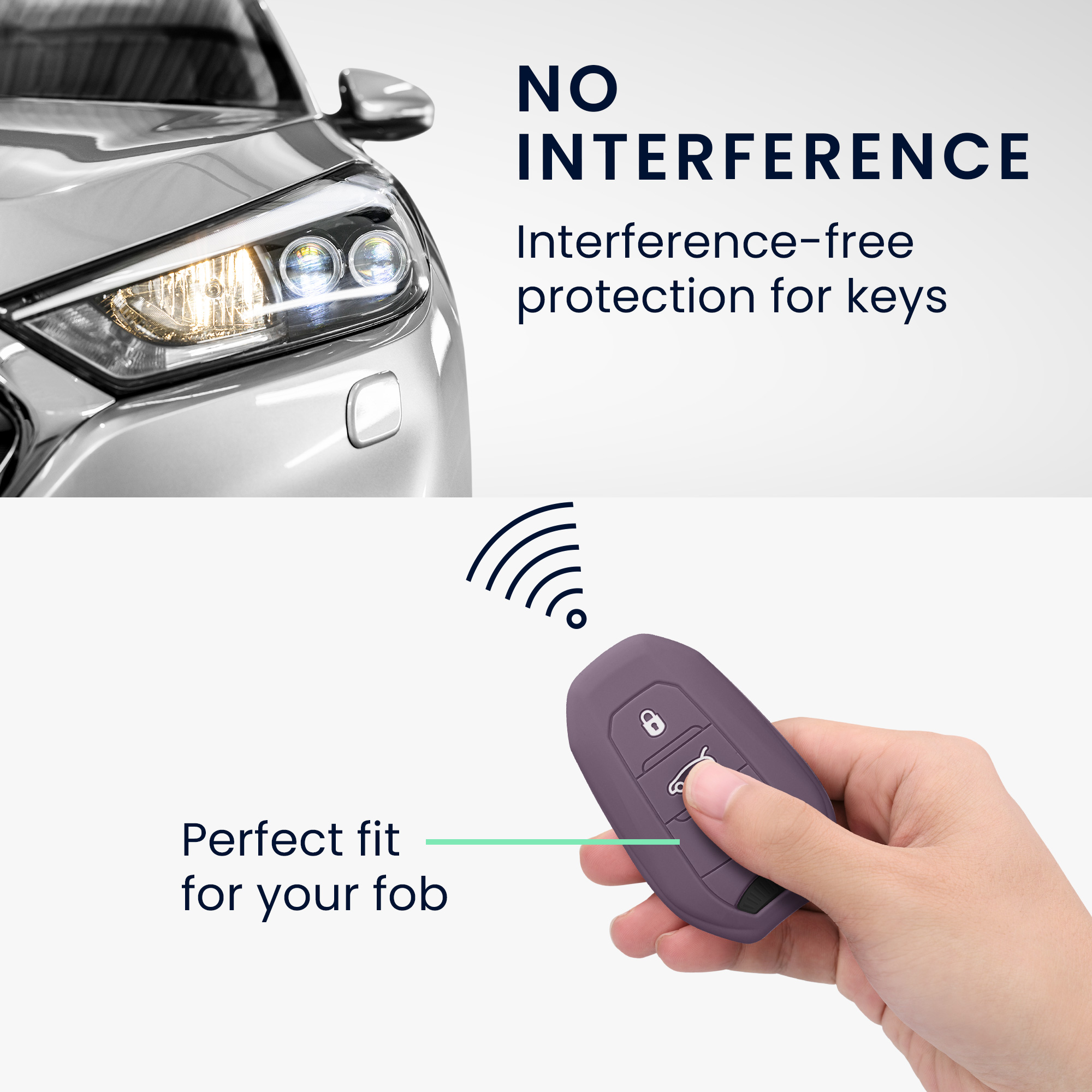 Obal na klíč od auta pro Peugeot Citroen chytrý klíč se 3 tlačítky kwmobile - pastelová kosatcová