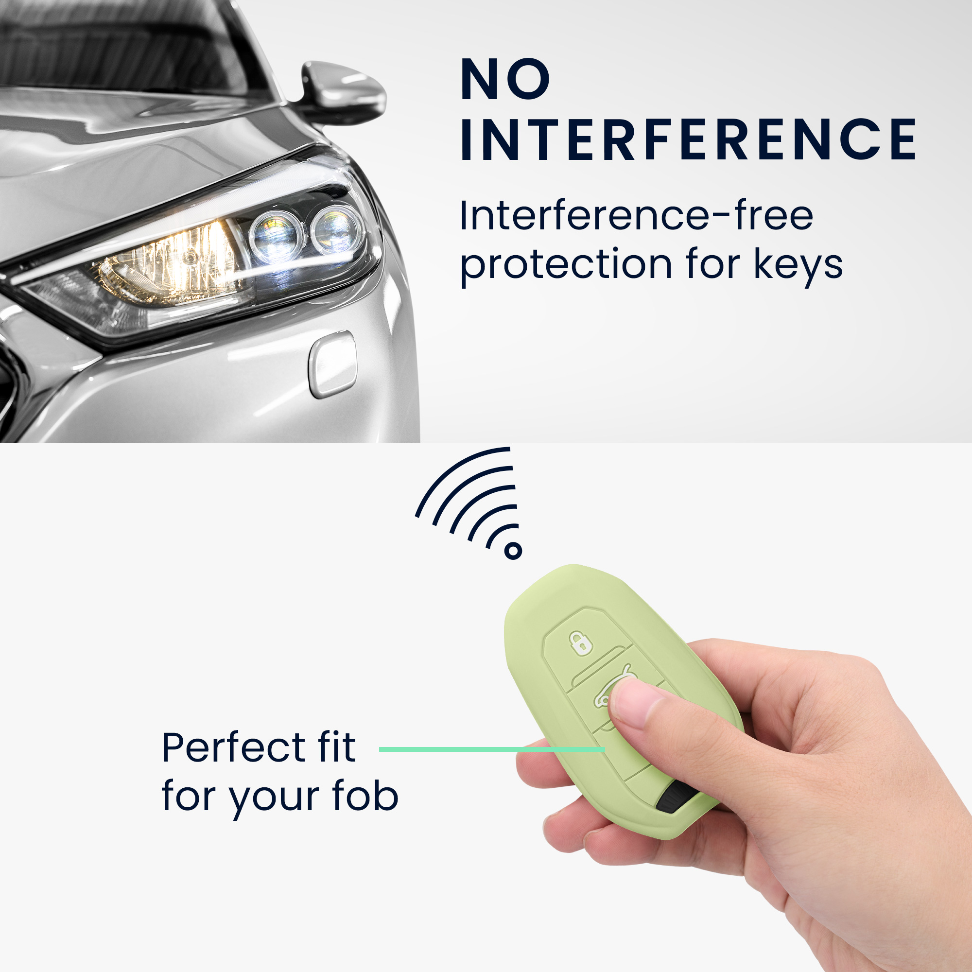 Obal na klíč od auta pro Peugeot Citroen chytrý klíč se 3 tlačítky kwmobile - pistáciová zelená