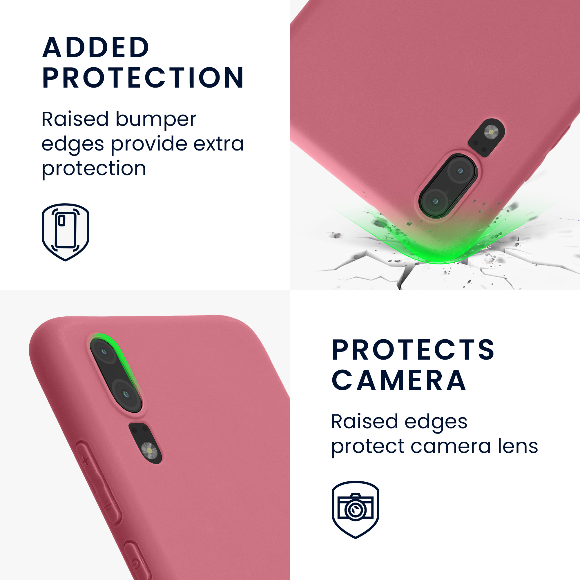 Kryt kwmobile Huawei P20, tmavě růžová