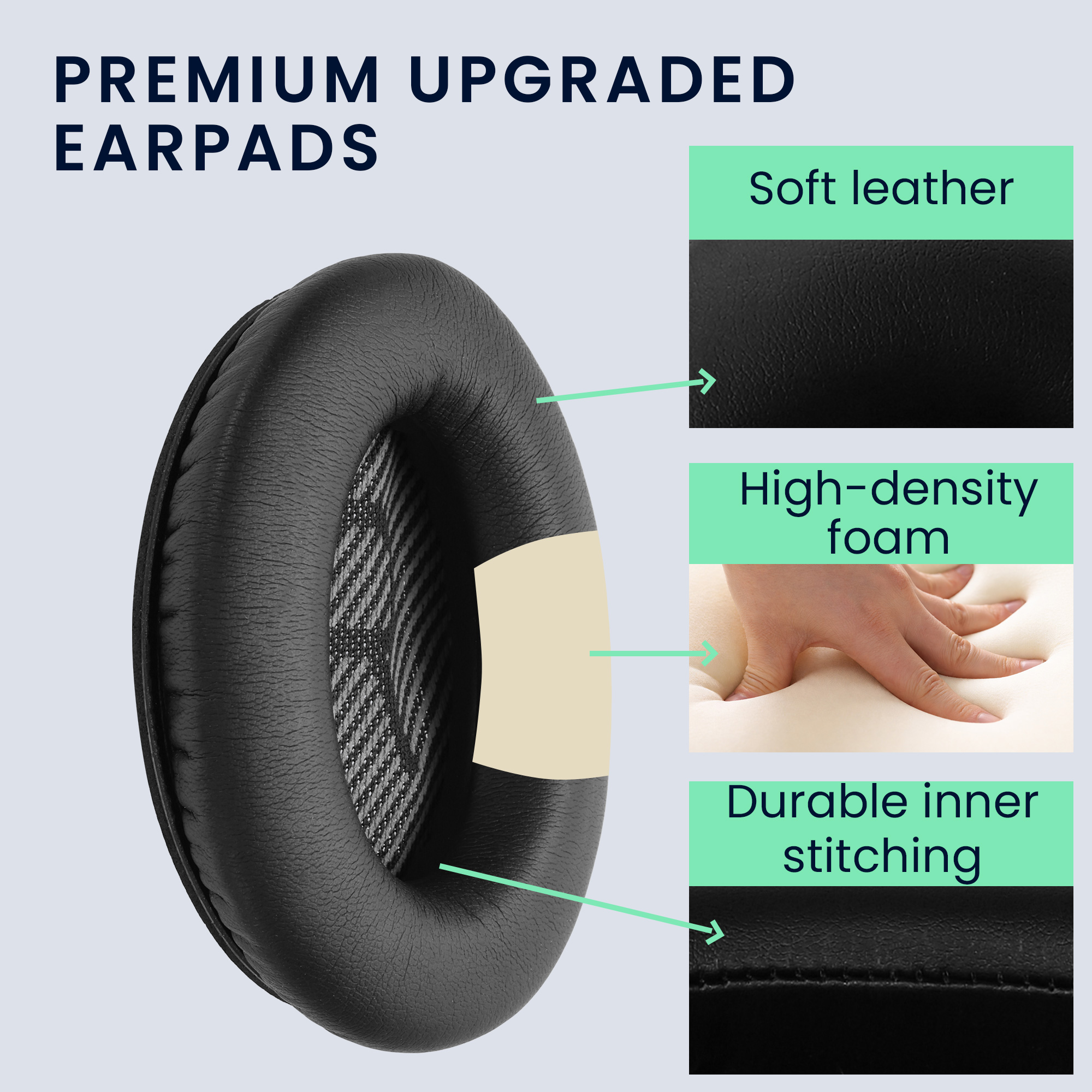 2x náušníky na sluchátka pro Bose Quietcomfort kwmobile - černá