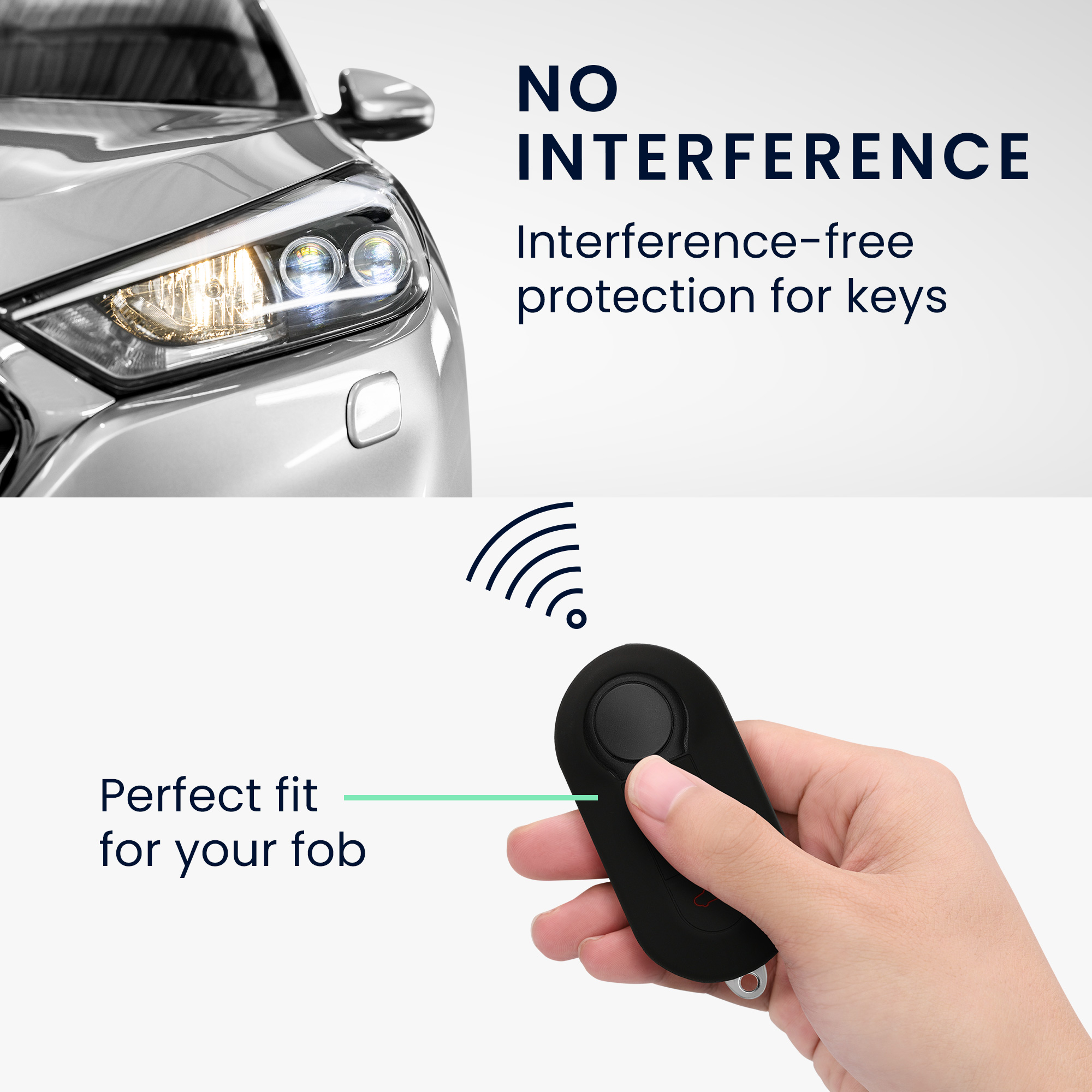TPU pouzdro na klíč od auta Fiat / Lancia, 3 tlačítka Flip Key modro-černé