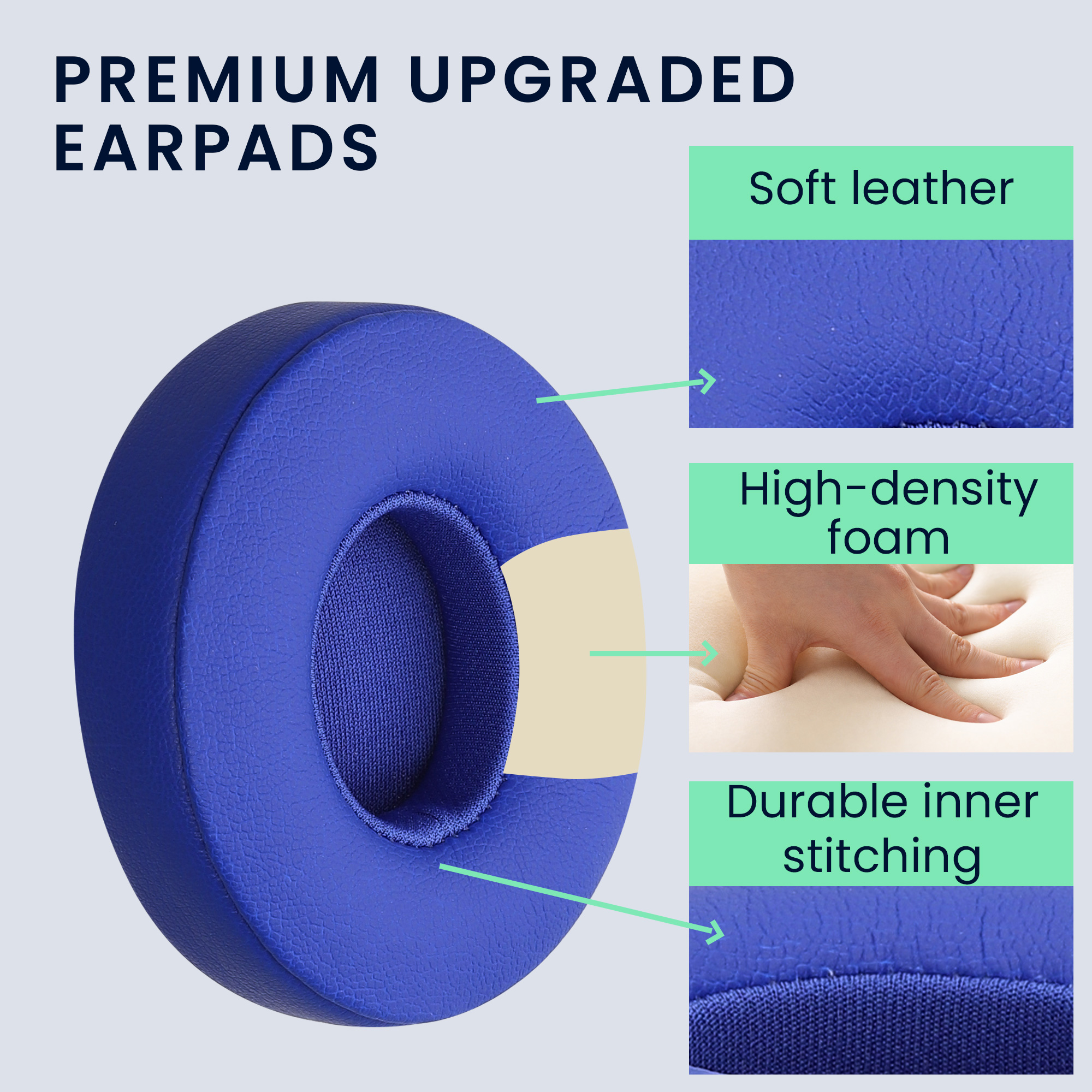 Náhradní náušníky kwmobile pro Beats Solo 2 Wireless / Solo 3 Wireless Replacement Ear Pads, bé