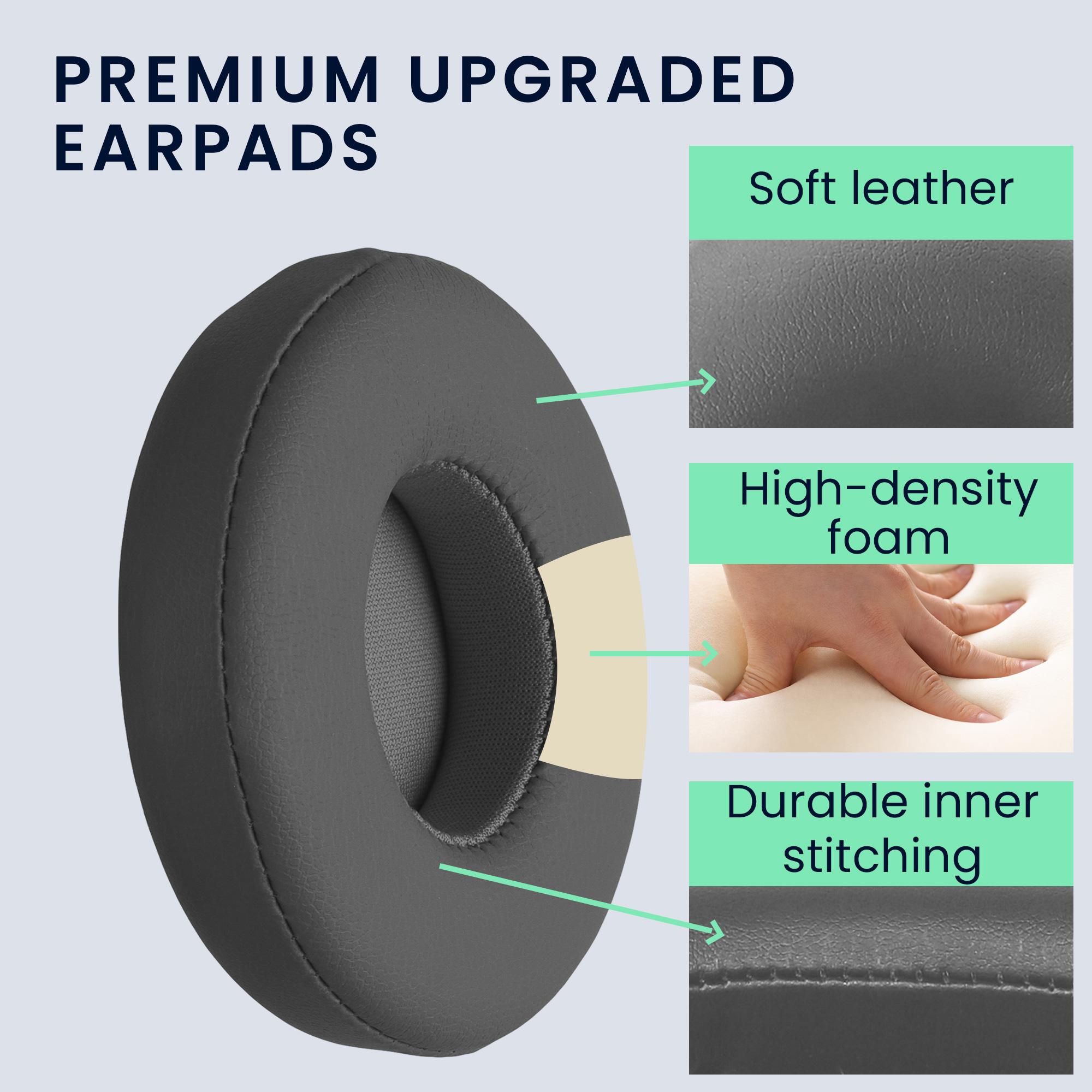 Náhradní náušníky kwmobile pro Beats Solo 2 Wireless / Solo 3 Wireless Replacement Ear Pads, tm