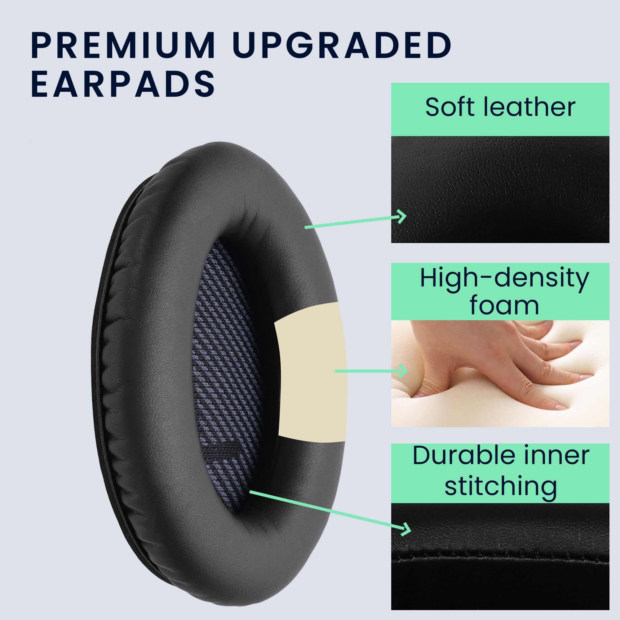 Náhradní ušní polštářky sluchátka Bose Quietcomfort 35 35II 25 15 černá kwmobile