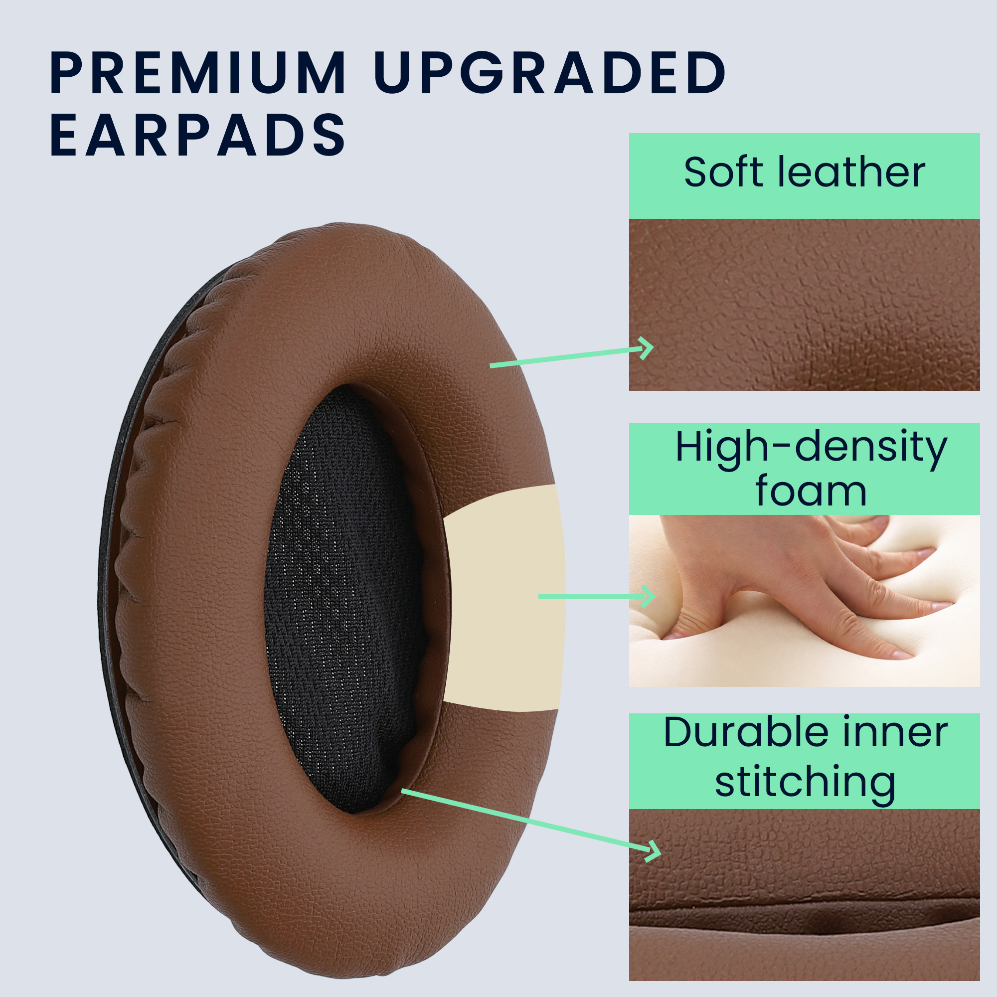 2x náušníky na sluchátka pro Bose Quietcomfort 35 35II 25 15 / QC35 QC35II QC25 QC15 kwmobile - tmavě hnědá
