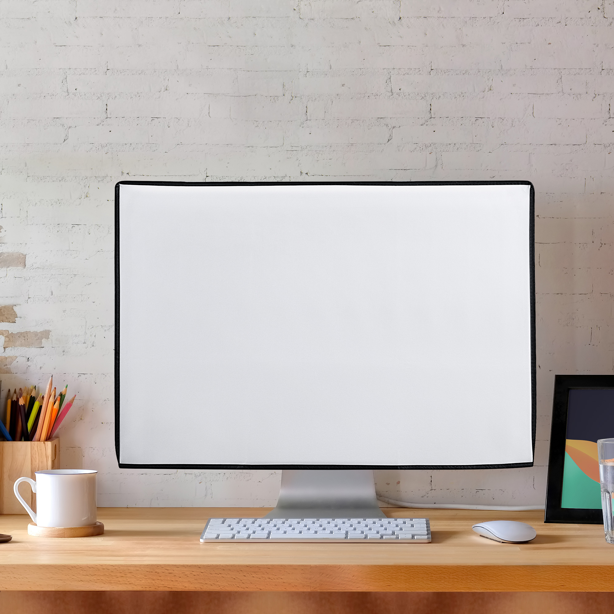 Kryt na monitor pro 27-28" monitor kwmobile - bílá