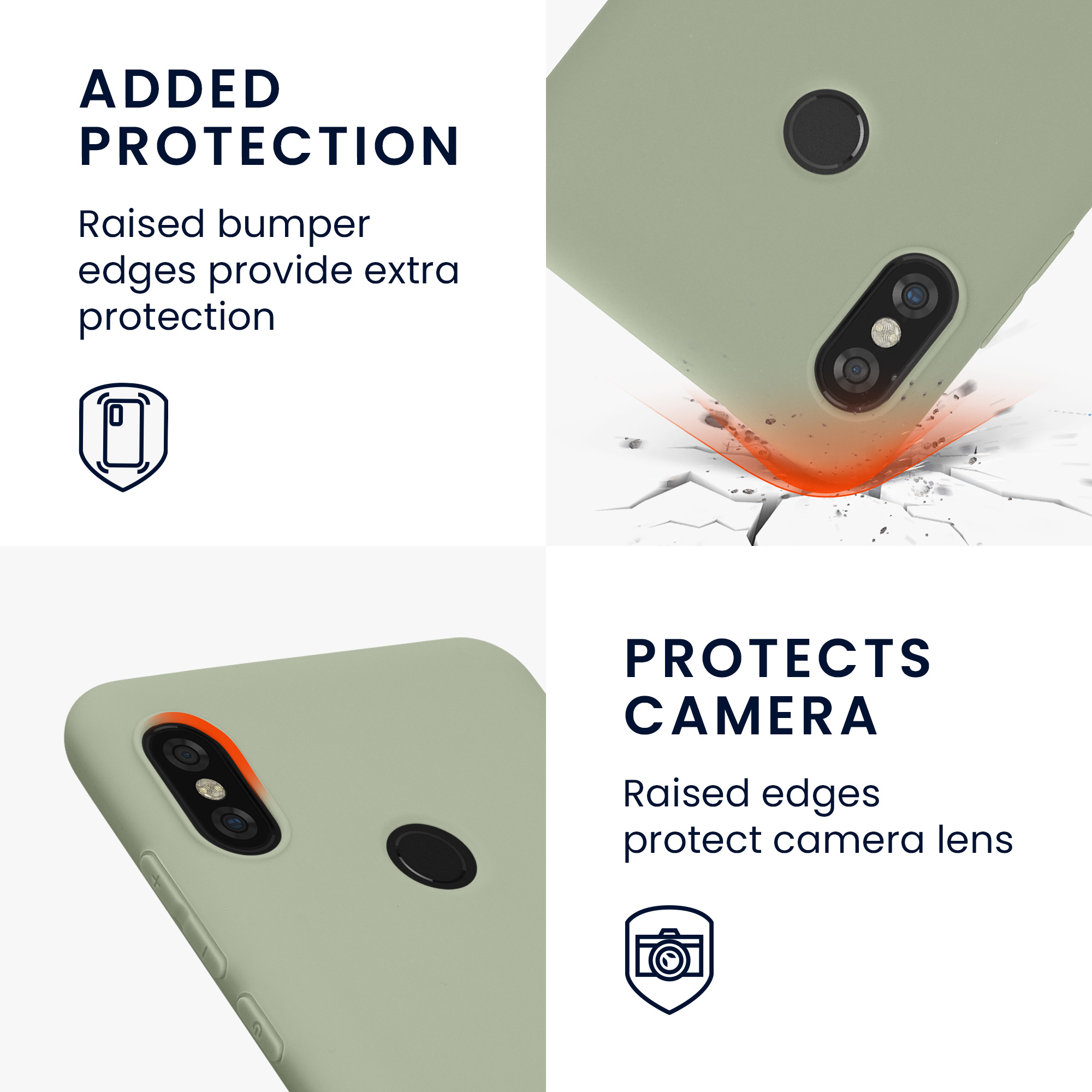 TPU kryt kwmobile pro Xiaomi Redmi Note 5 (Global Version) / Note 5 Pro - šedozelená