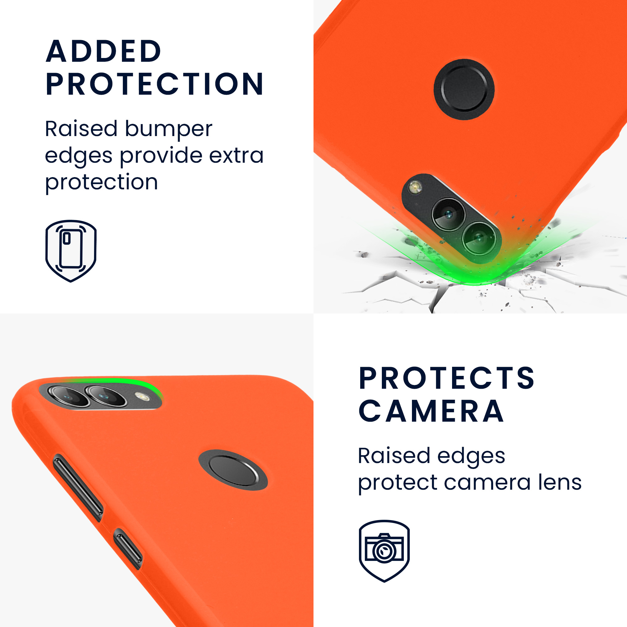 Kryt na mobil Huawei Enjoy 7S / P Smart (2017) kwmobile TPU neonová oranžová