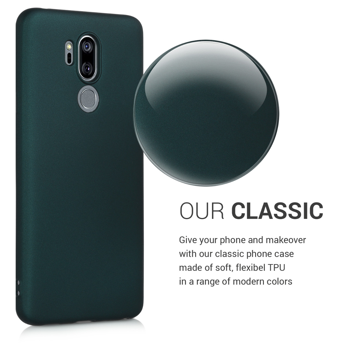 Kryt na mobil LG G7 ThinQ / Fit / One kwmobile TPU metalický metalická petrolejová