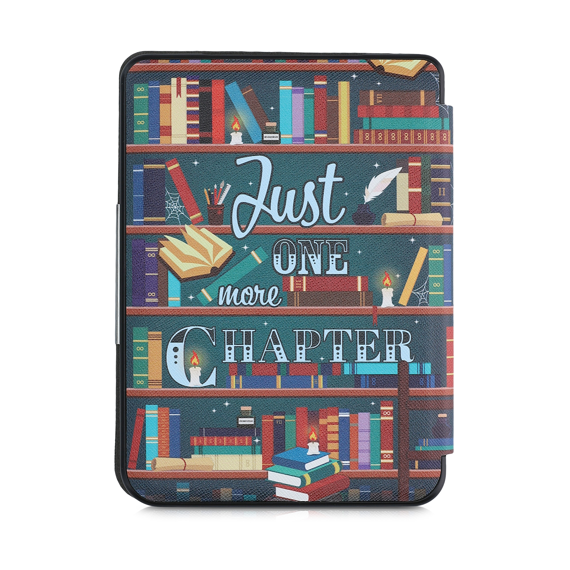 Flip pouzdro na čtečku s magnetem Kobo Clara HD Library Motto vícebarevné se stojánkem