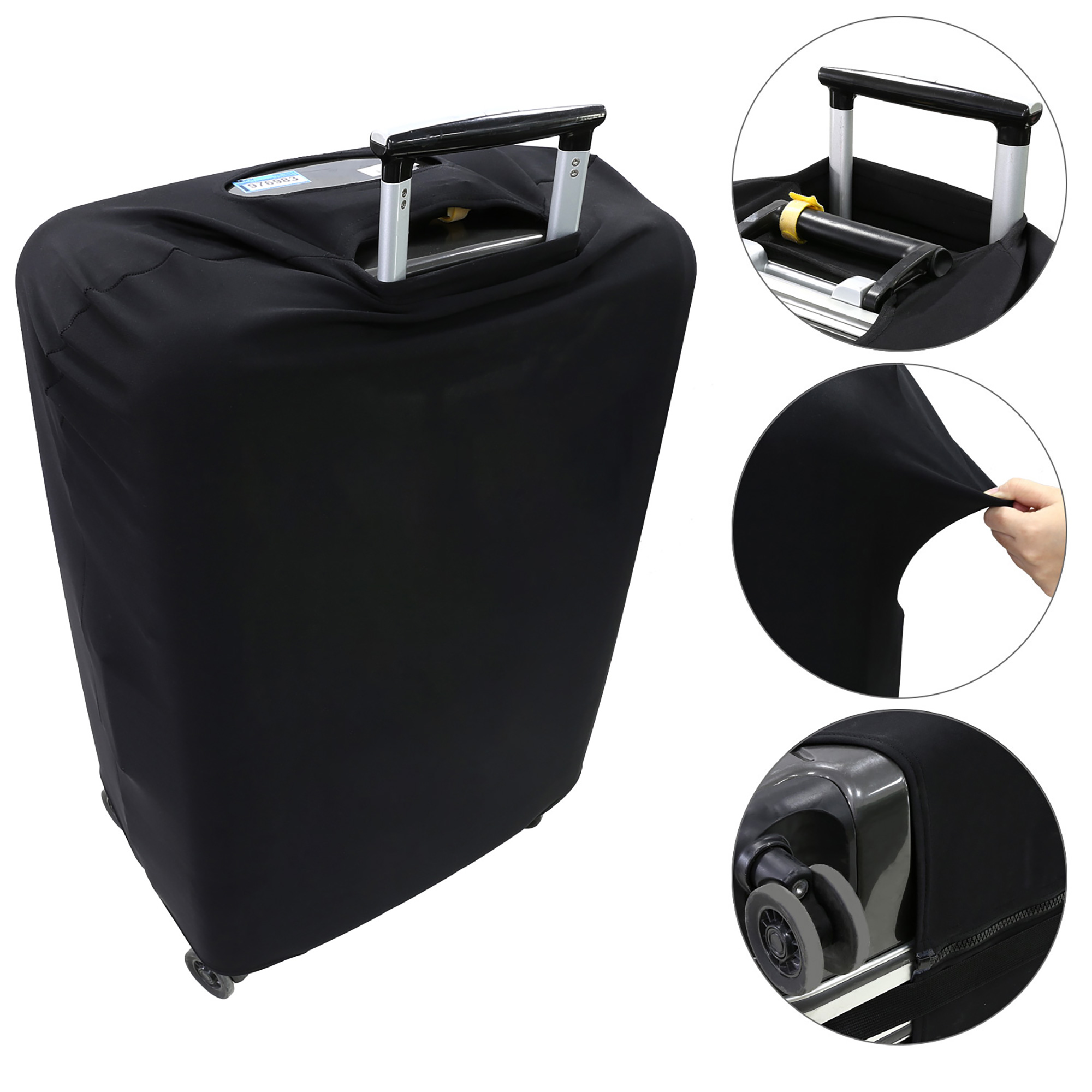 Obal na kufr kwmobile XL - Don't Touch My Suitcase bílá / černá