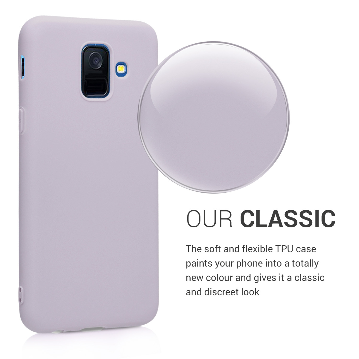 Kryt na mobil Samsung Galaxy A6 (2018) kwmobile TPU levandulový