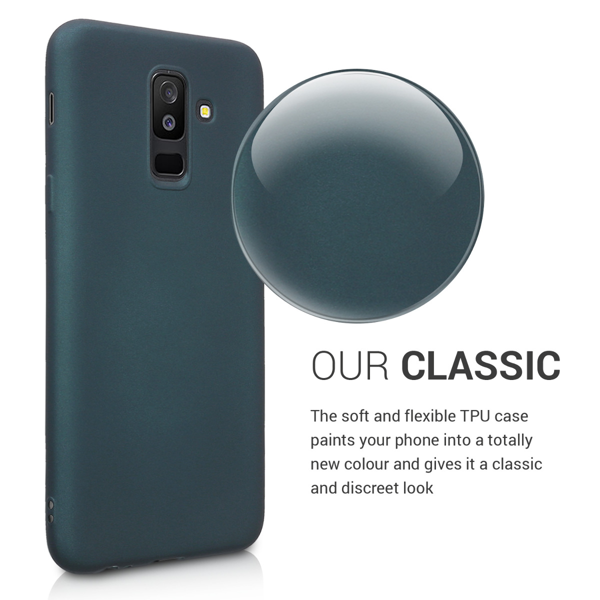 Metalický kryt na mobil Samsung Galaxy A6+/A6 Plus (2018) kwmobile Metallic Teal