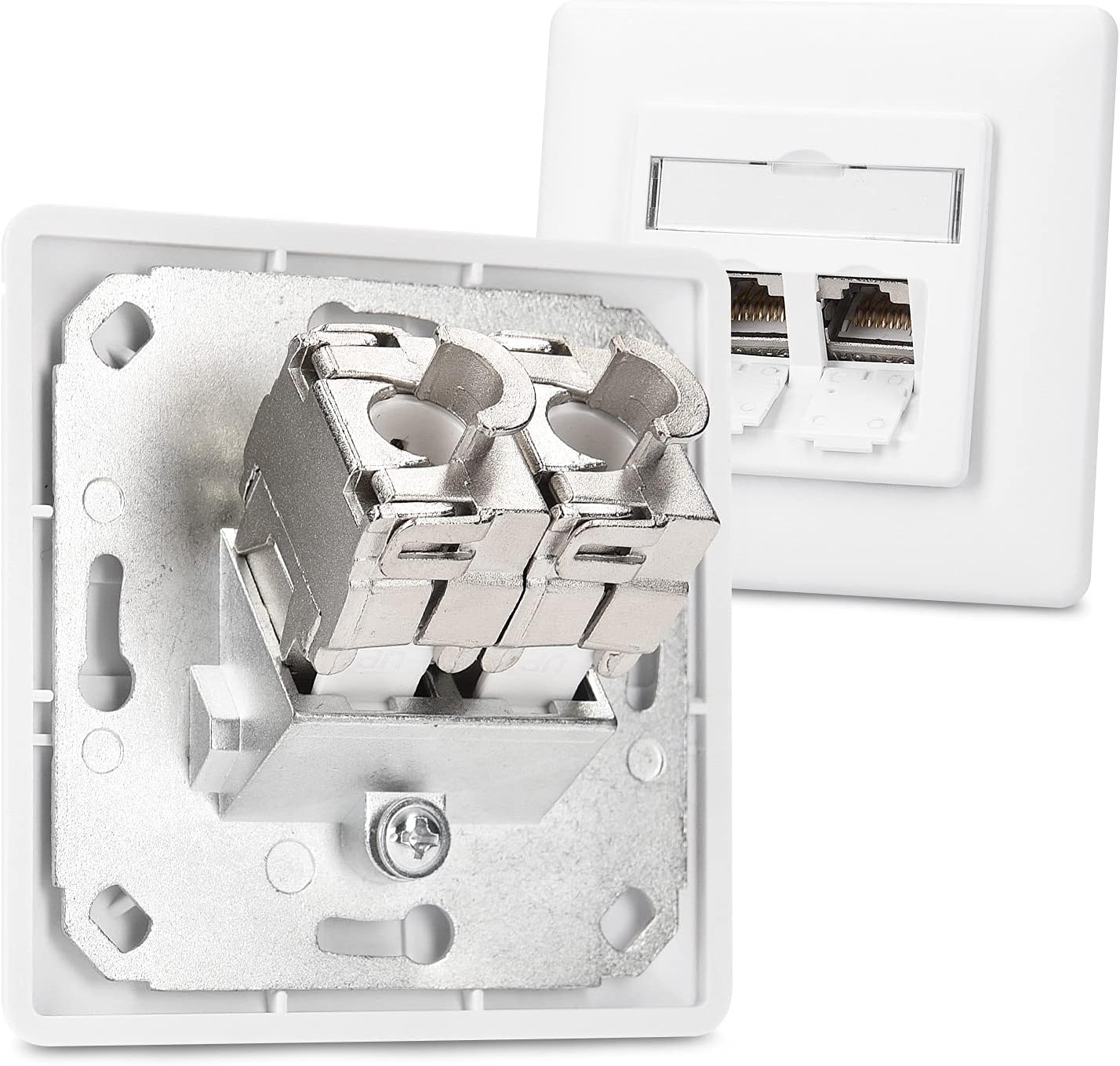 Síťová zásuvka s keystone moduly kwmobile - 48 ks - CAT6A / RJ45 síťové rozvody - for patch panel, wall plate and network socket