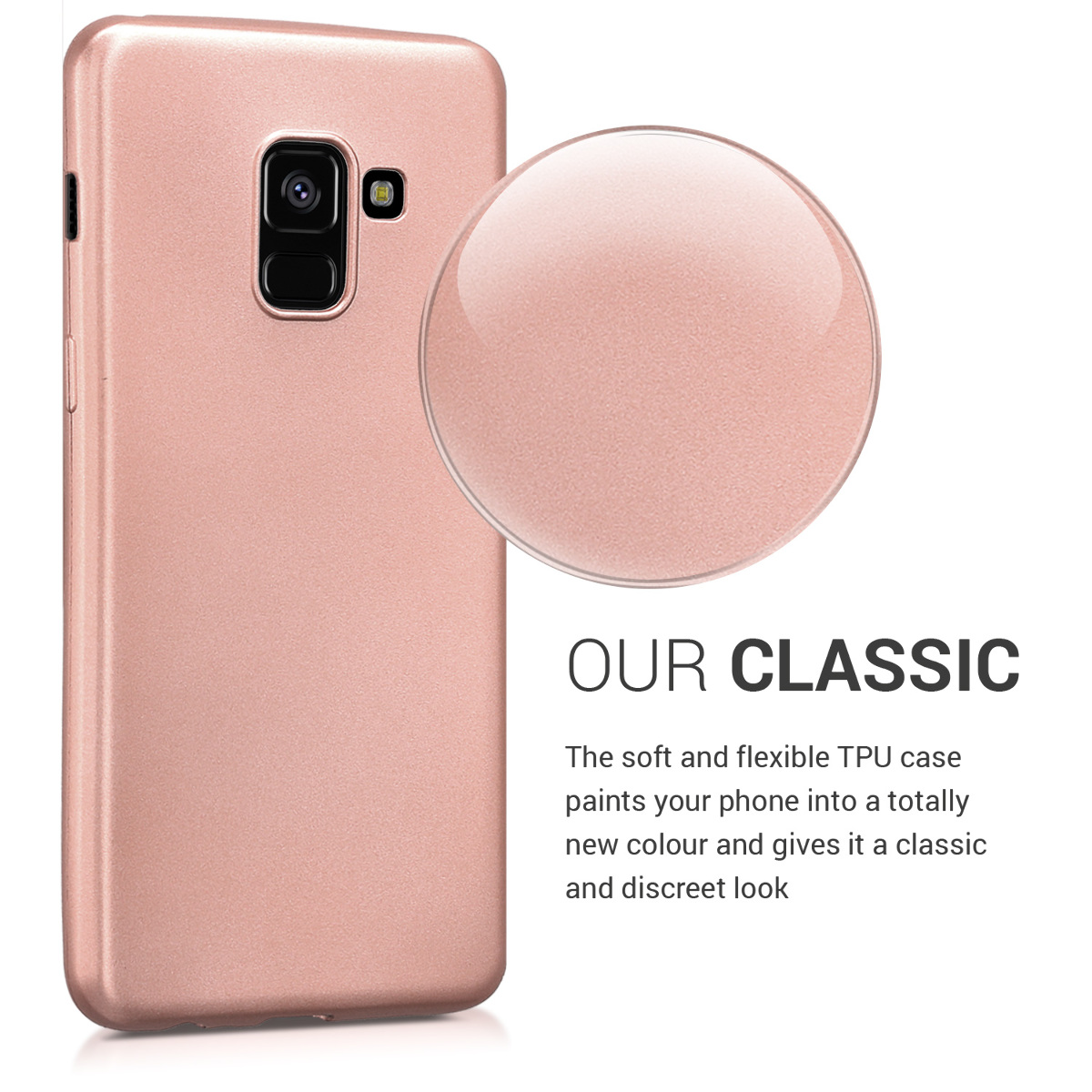 Metalický kryt na mobil Samsung Galaxy A8 (2018) kwmobile metalicky rose gold